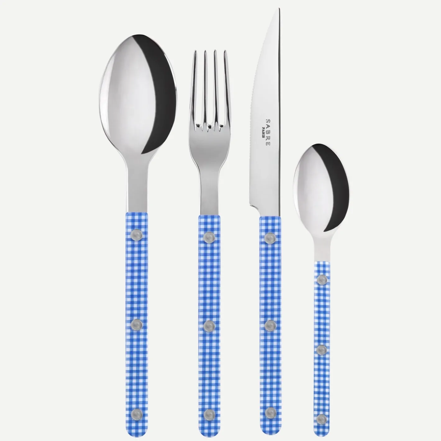 Sabre Paris Bistrot Gingham, Blue | 24 Pieces Set
