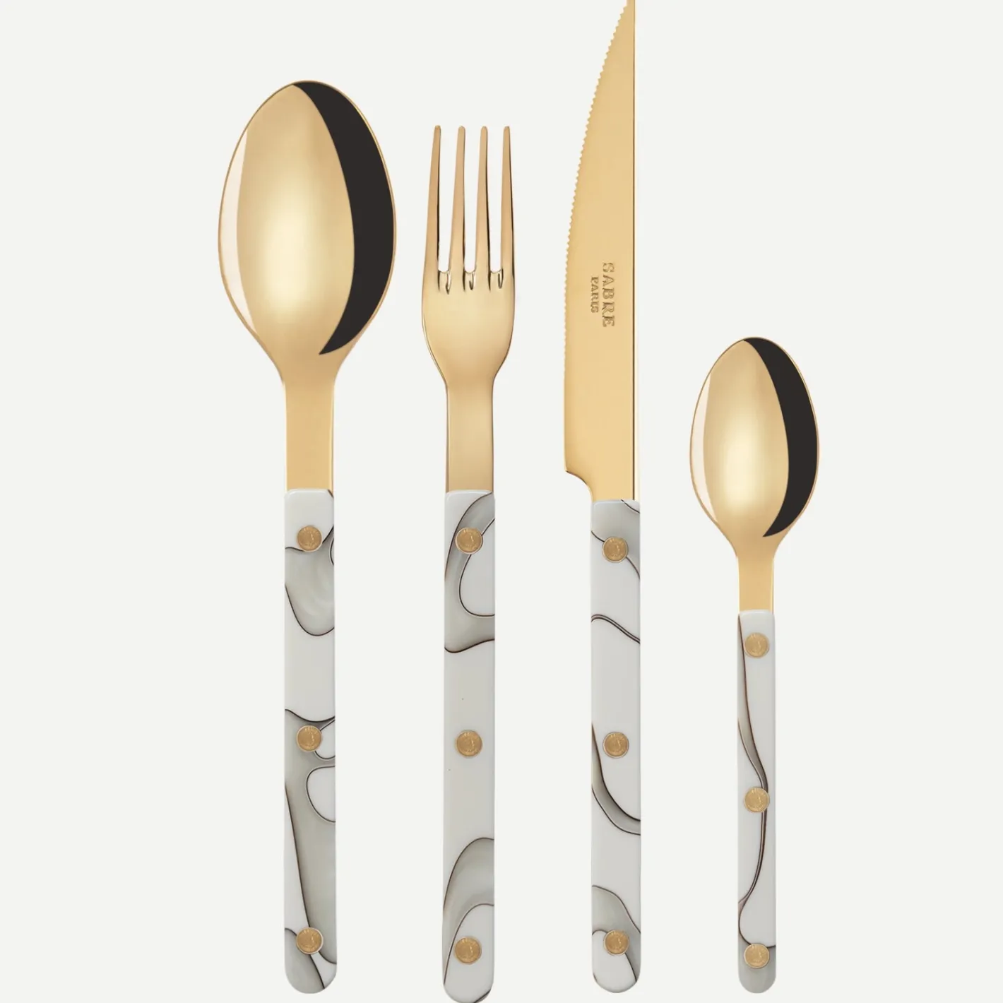 Sabre Paris Bistrot Gold Dune, Dune Ivory | 24 Pieces Set