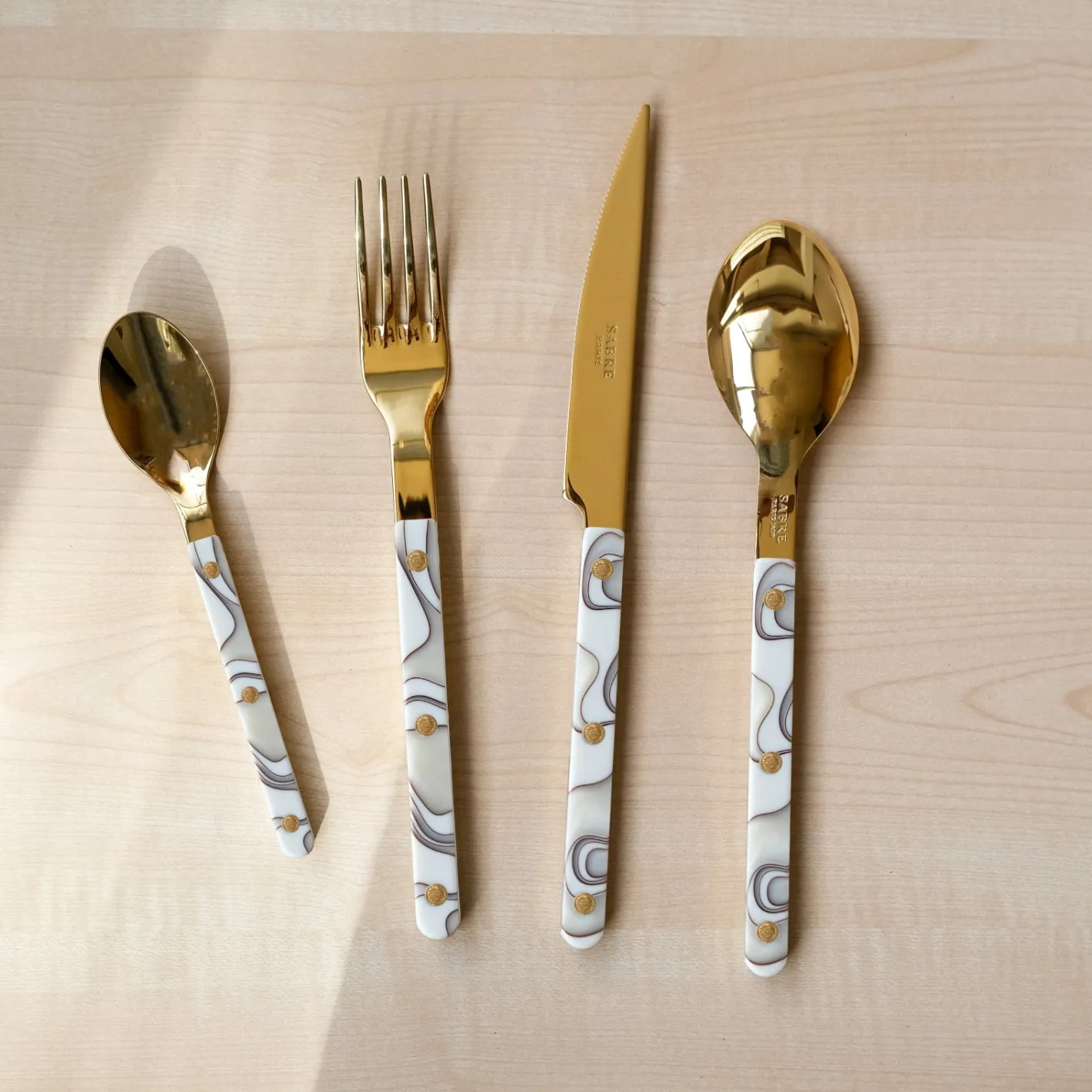 Sabre Paris Bistrot Gold Dune, Dune Ivory | Set Of 4 Pieces