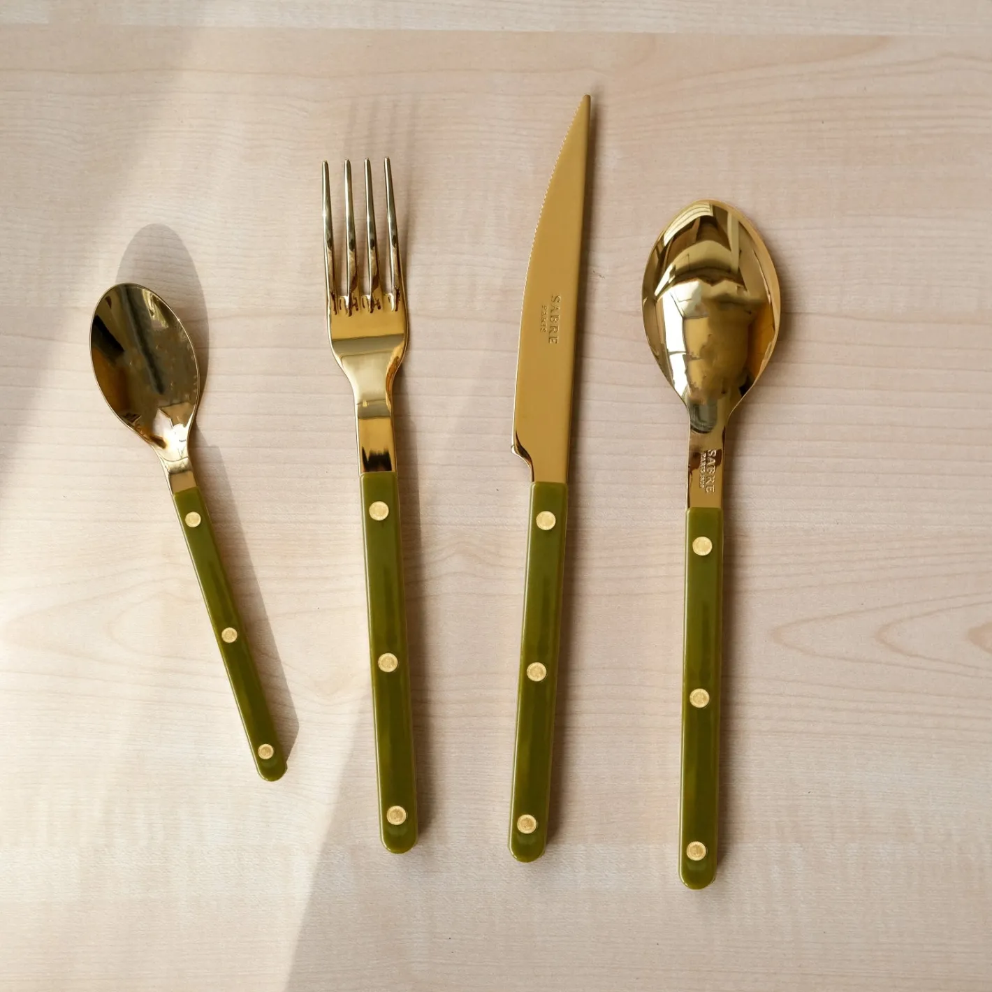 Sabre Paris Bistrot Gold Solid, Green fern | Teaspoon