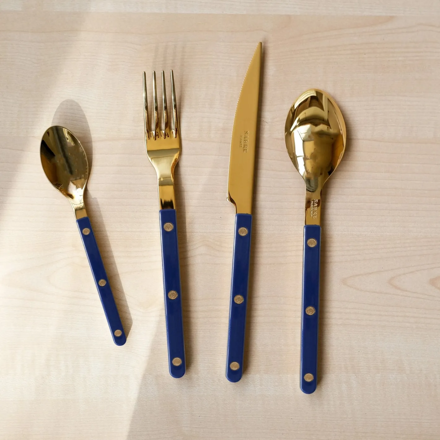 Sabre Paris Bistrot Gold Solid, Navy blue | Set Of 4 Pieces
