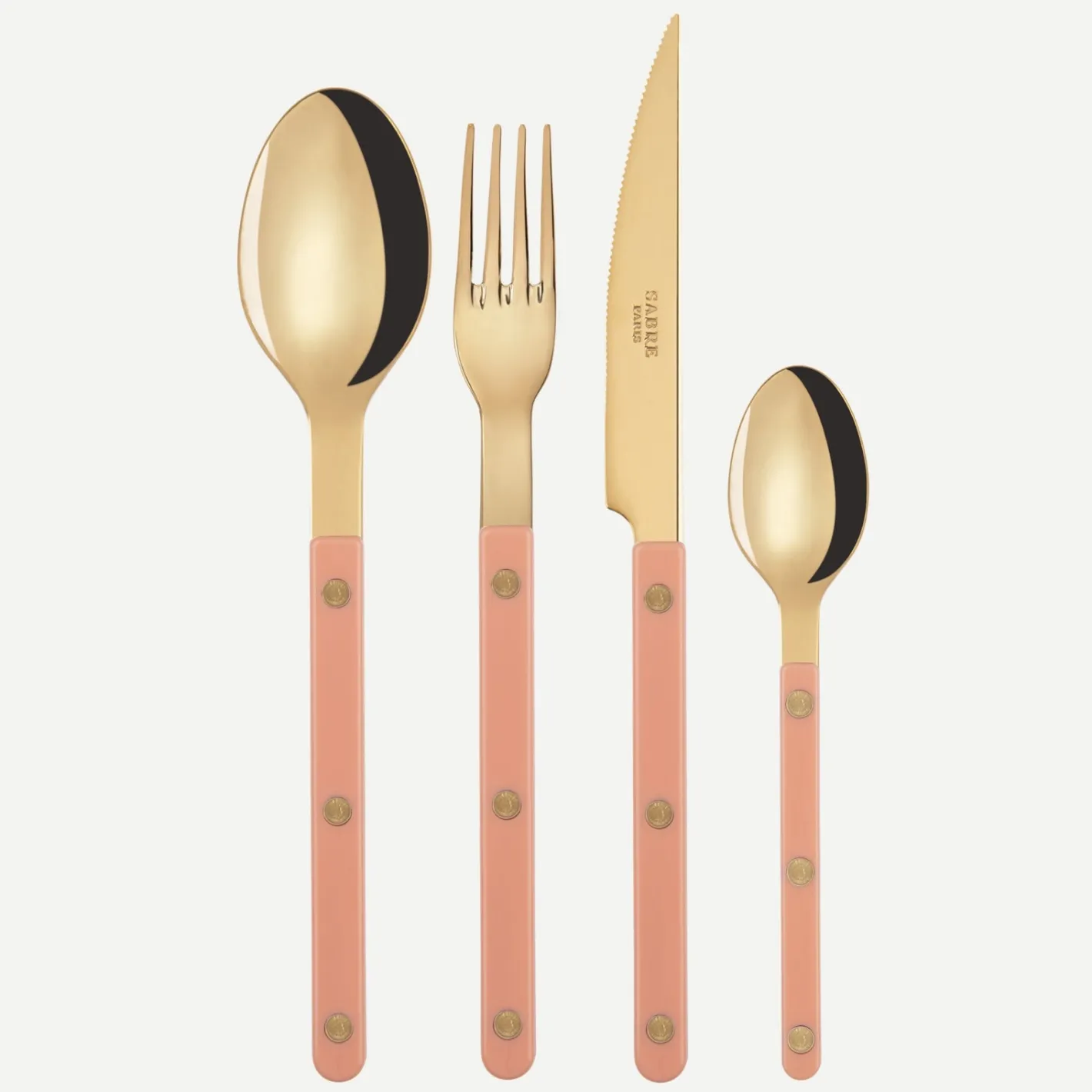 Sabre Paris Bistrot Gold Solid, Nude Pink | Set Of 4 Pieces
