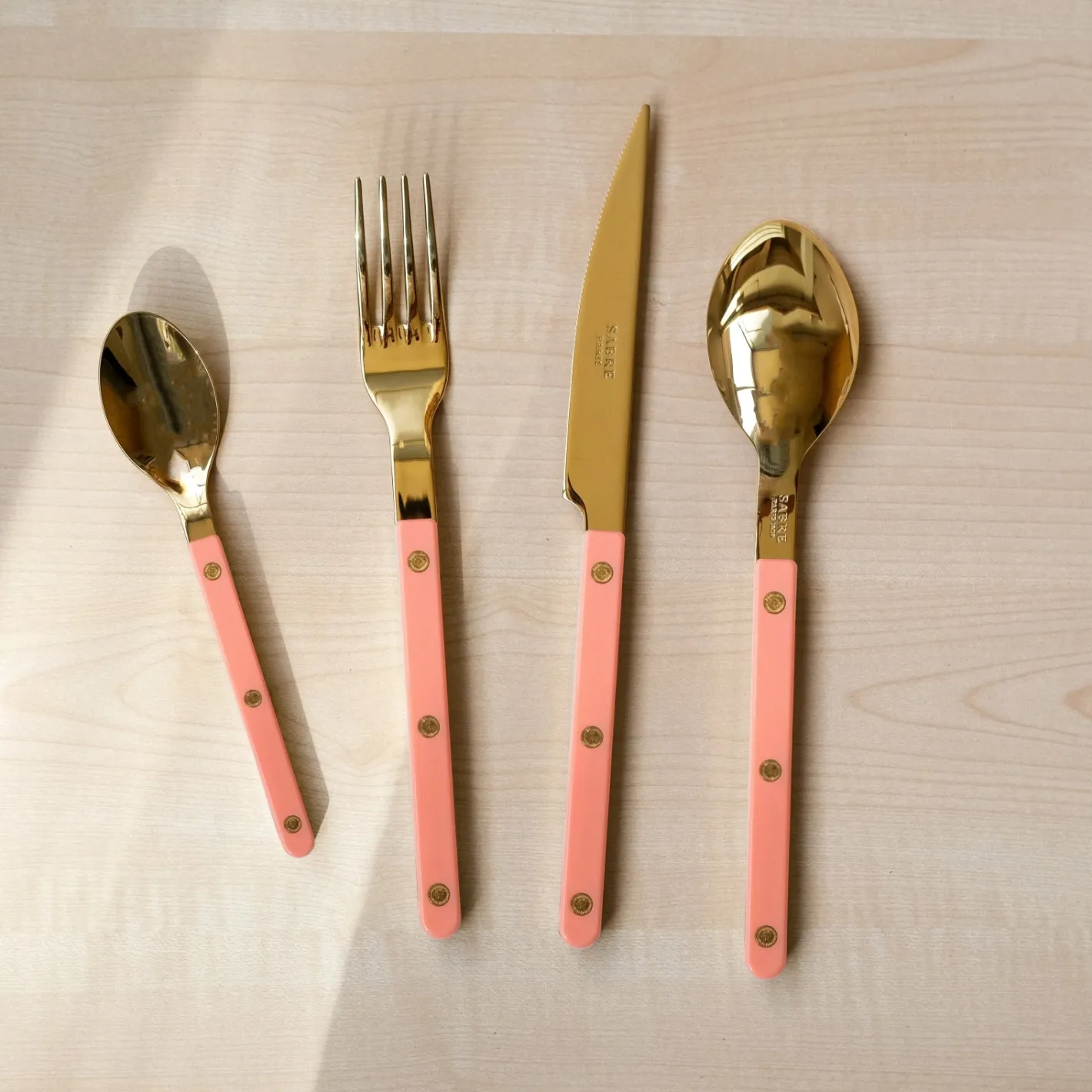 Sabre Paris Bistrot Gold Solid, Nude Pink | Dinner Fork