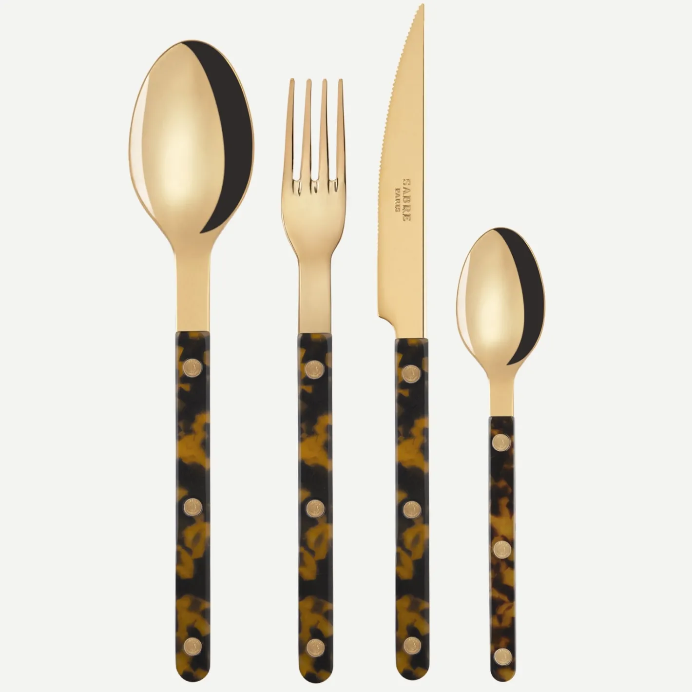 Sabre Paris Bistrot Gold Tortoise, Faux Tortoise | Set Of 4 Pieces