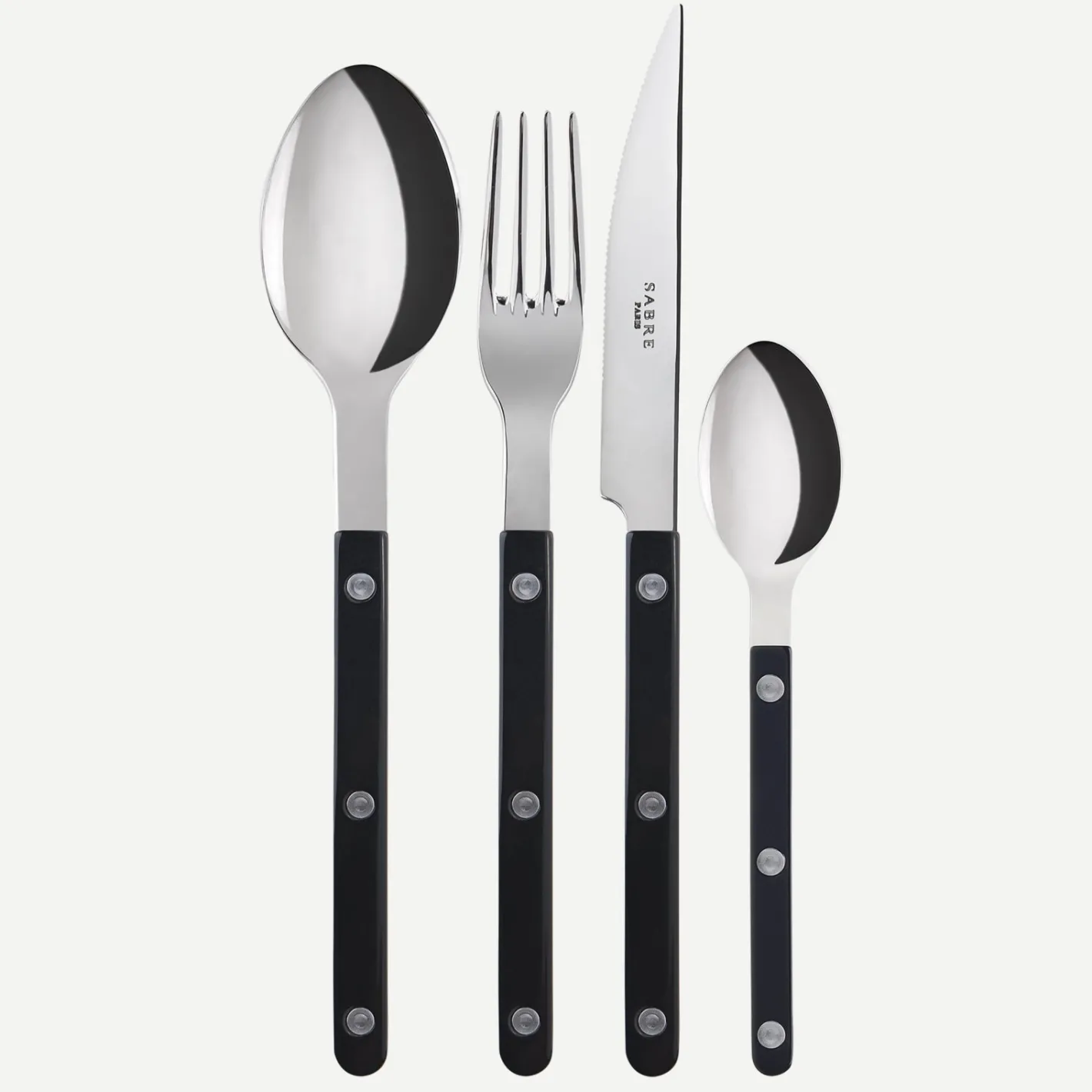 Sabre Paris Bistrot Solid, Black | Set Of 4 Pieces