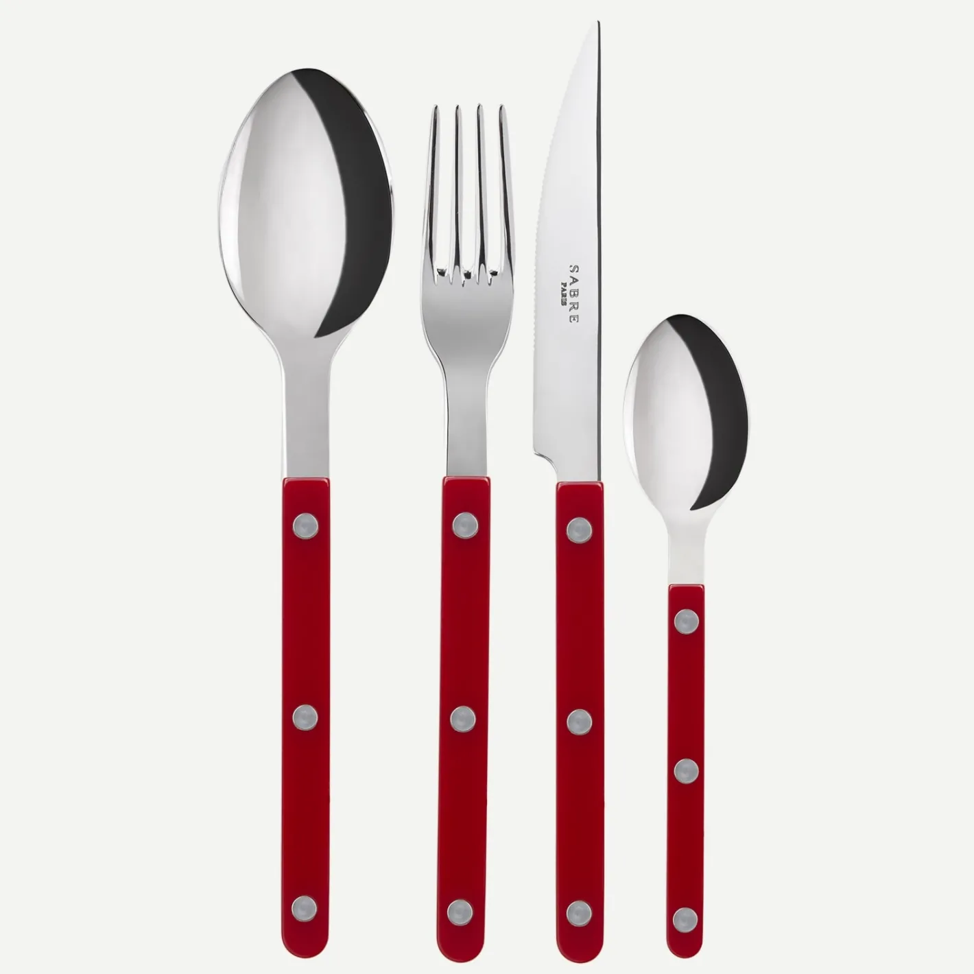 Sabre Paris Bistrot Solid, Burgundy | 48 Pieces Set