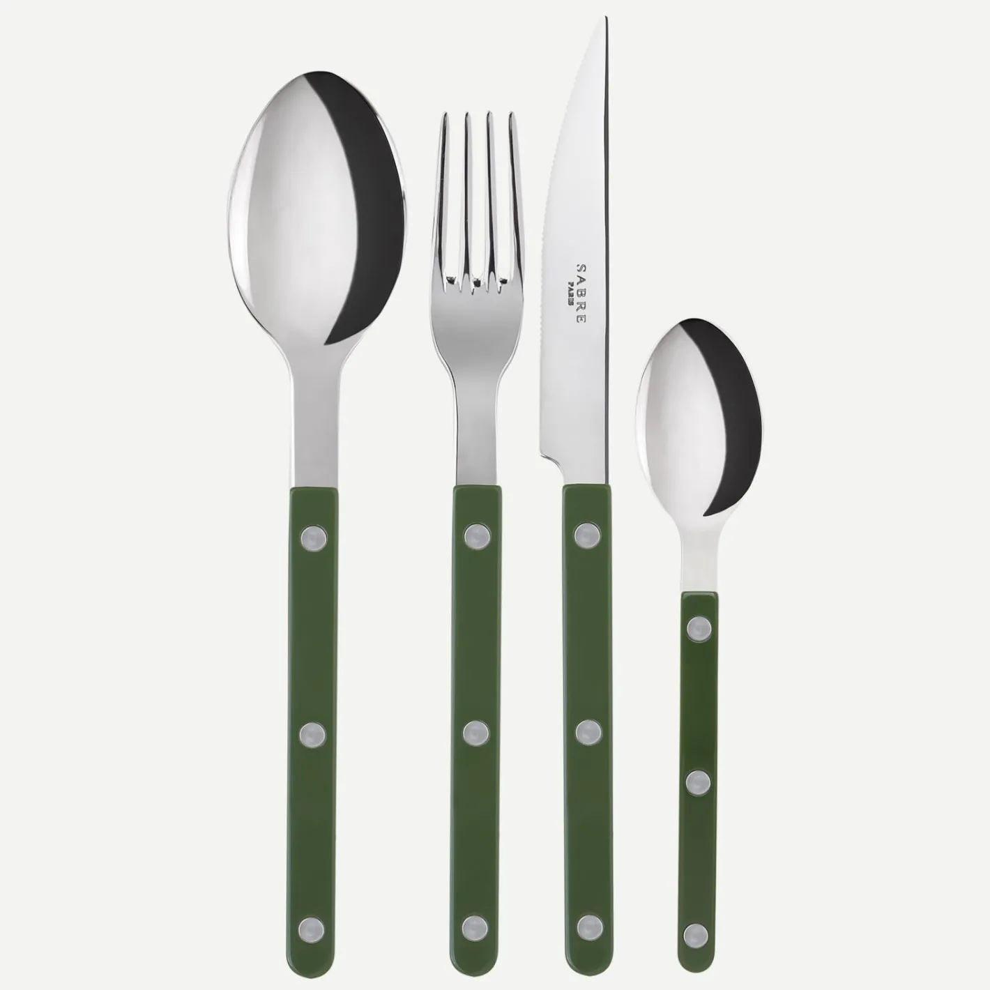 Sabre Paris Bistrot Solid, Green | 24 Pieces Set