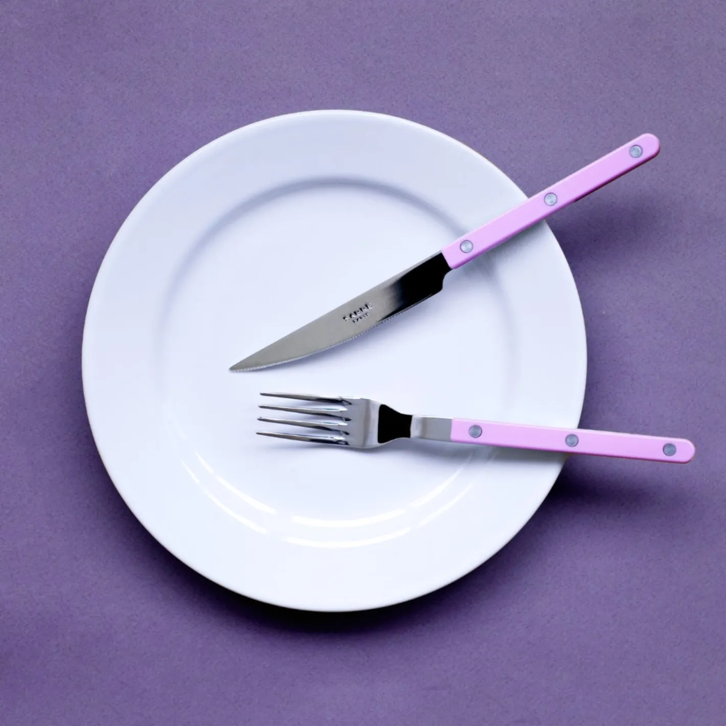 Sabre Paris Bistrot Solid, Pink | 48 Pieces Set