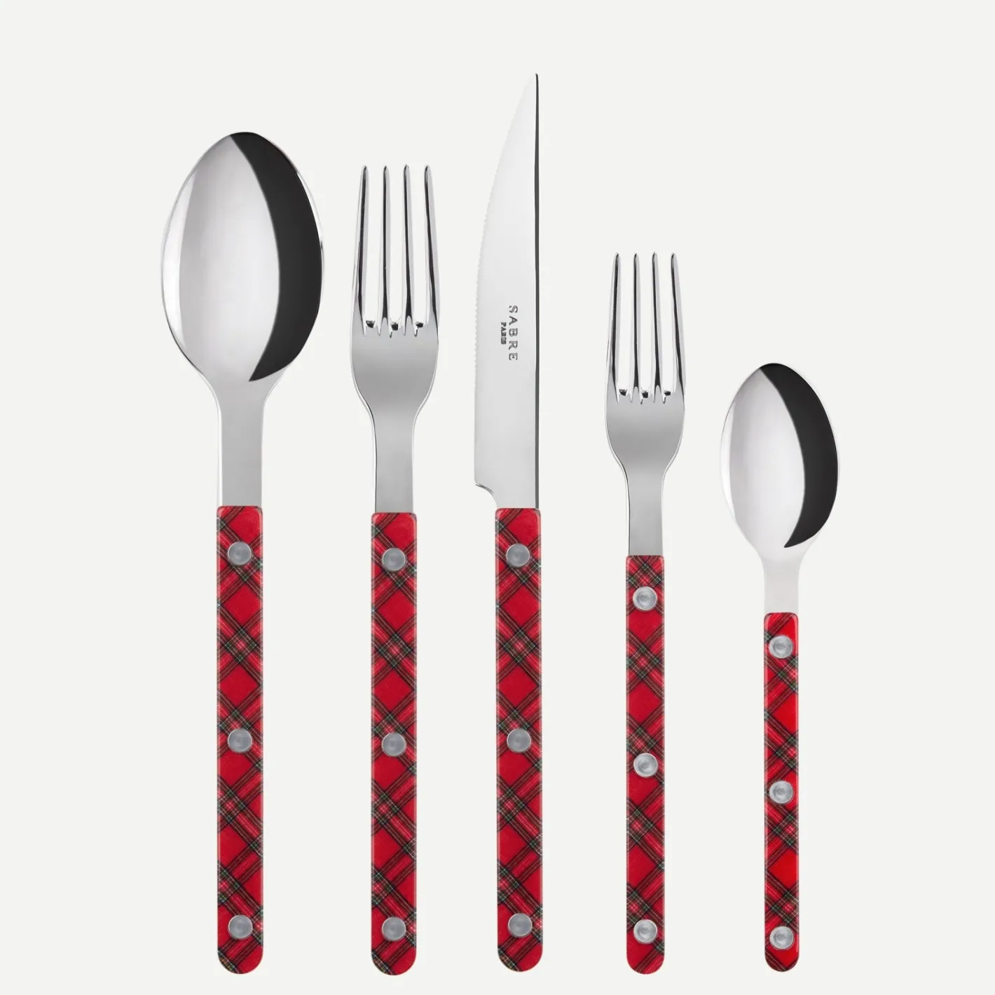Sabre Paris Bistrot Tartan, Red | 20 Pieces Set