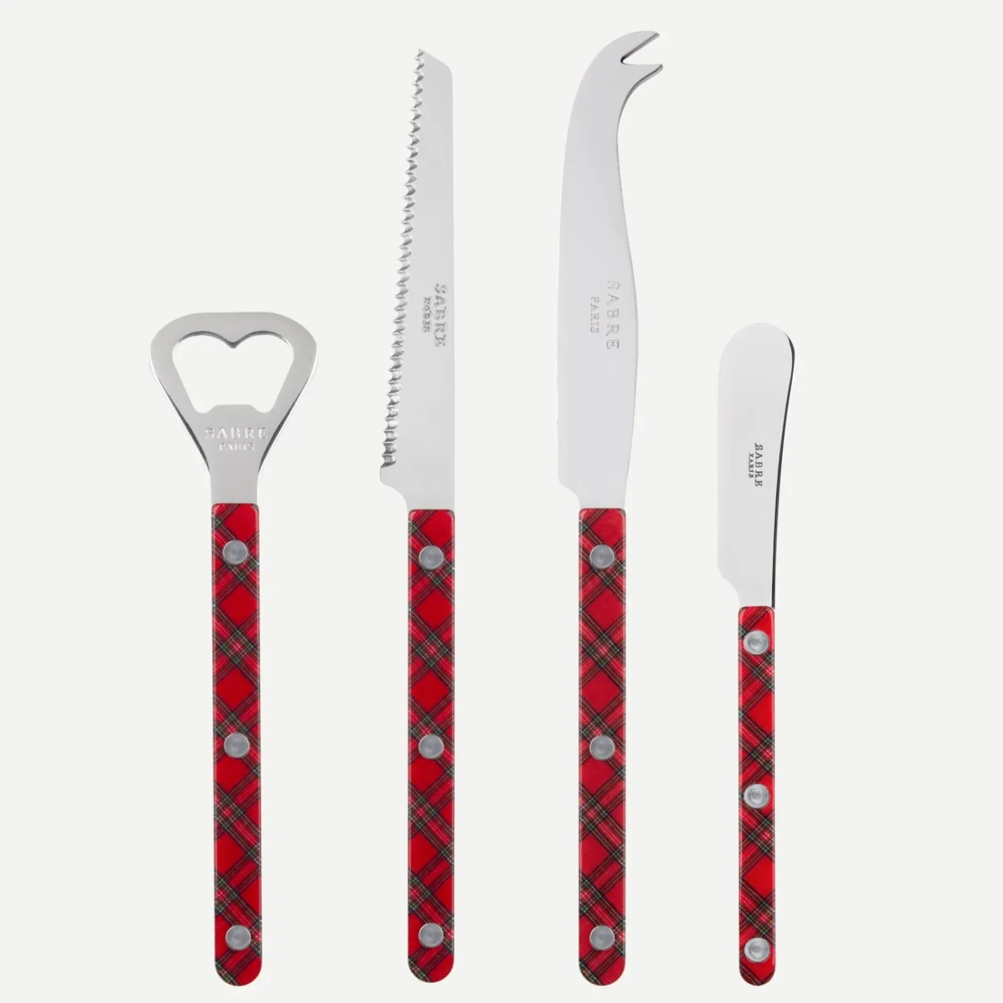 Sabre Paris Bistrot Tartan, Red | Aperitif Set