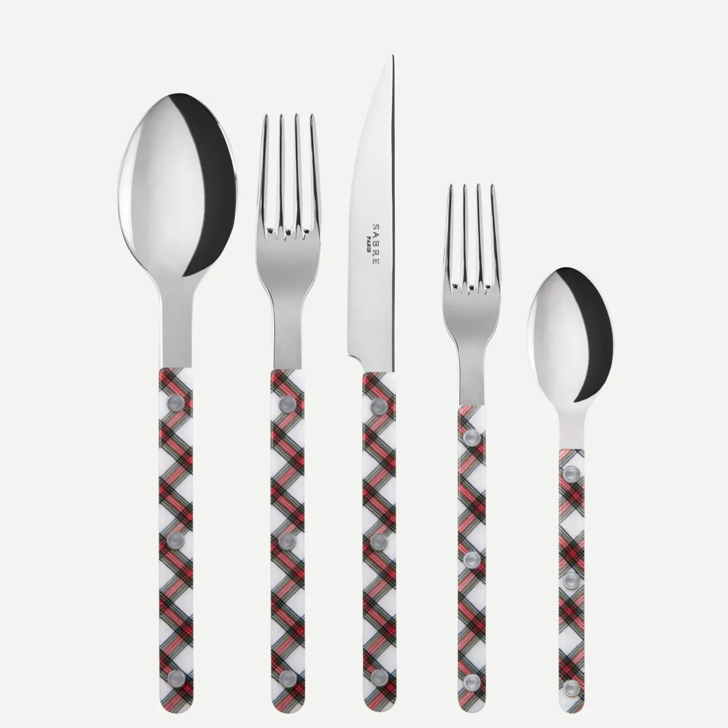 Sabre Paris Bistrot Tartan, White | 20 Pieces Set