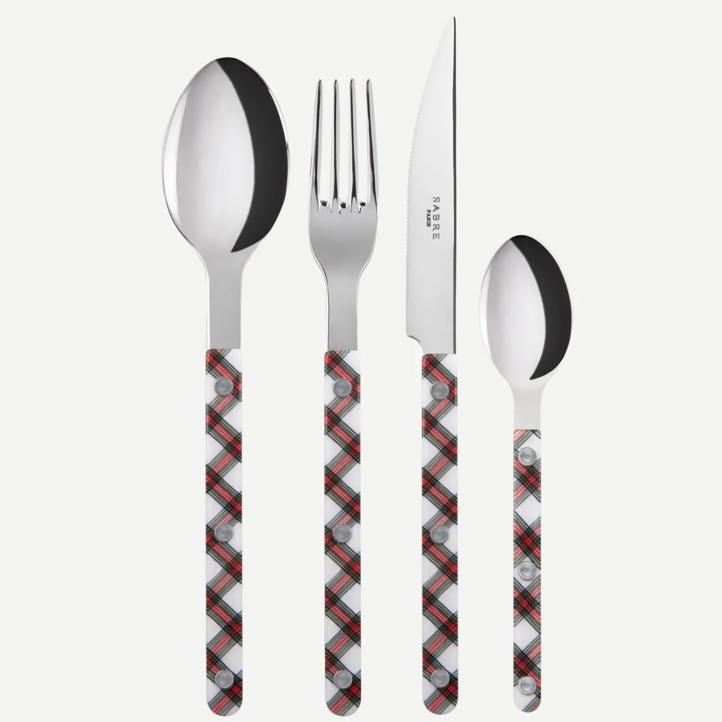 Sabre Paris Bistrot Tartan, White | Set Of 4 Pieces