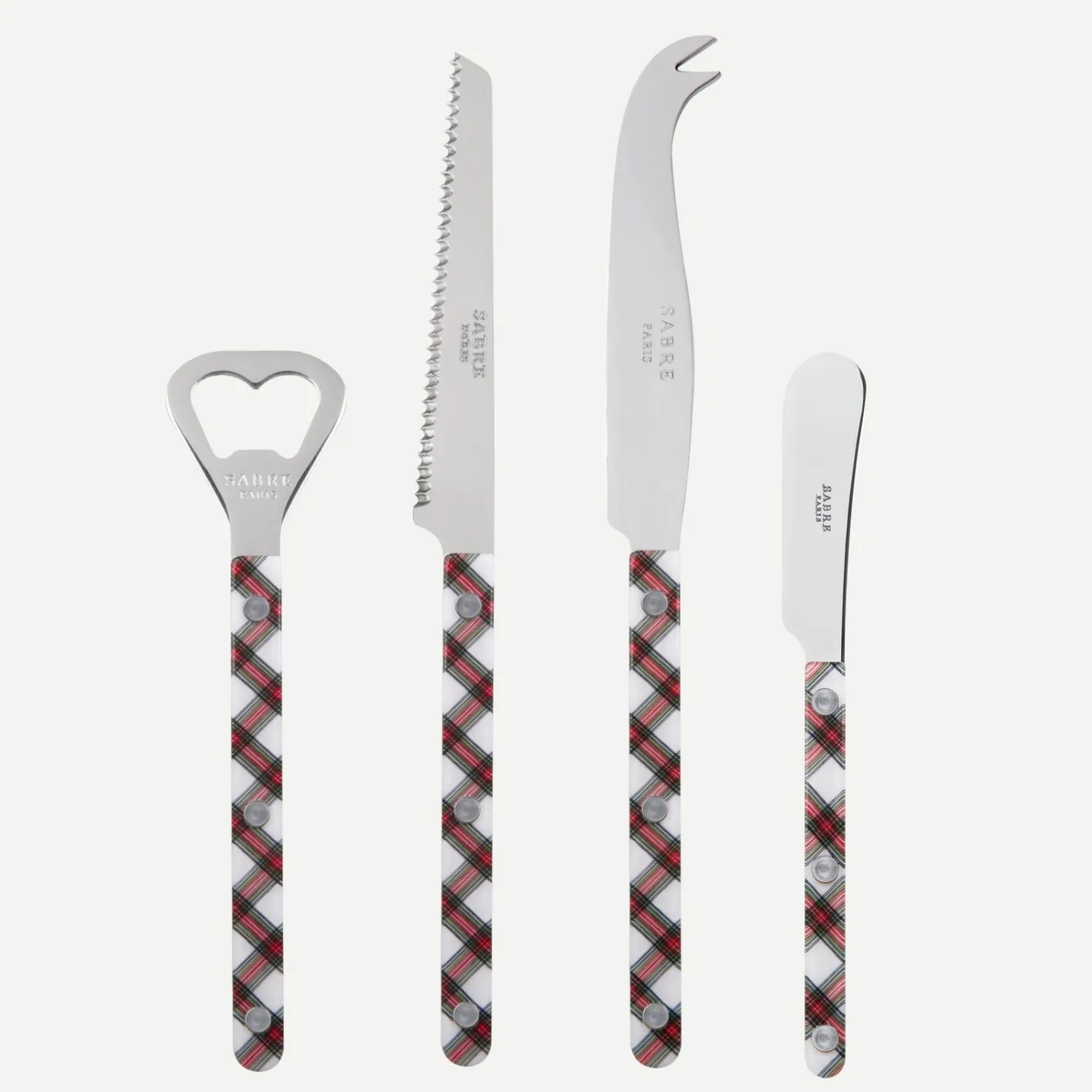 Sabre Paris Bistrot Tartan, White | Aperitif Set