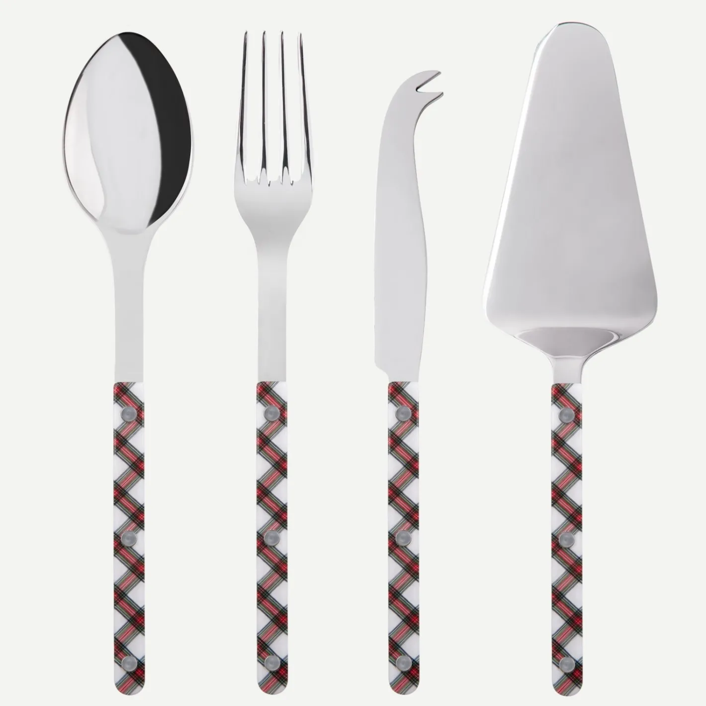 Sabre Paris Bistrot Tartan, White | Set Of 4 Must-have Serving Pieces