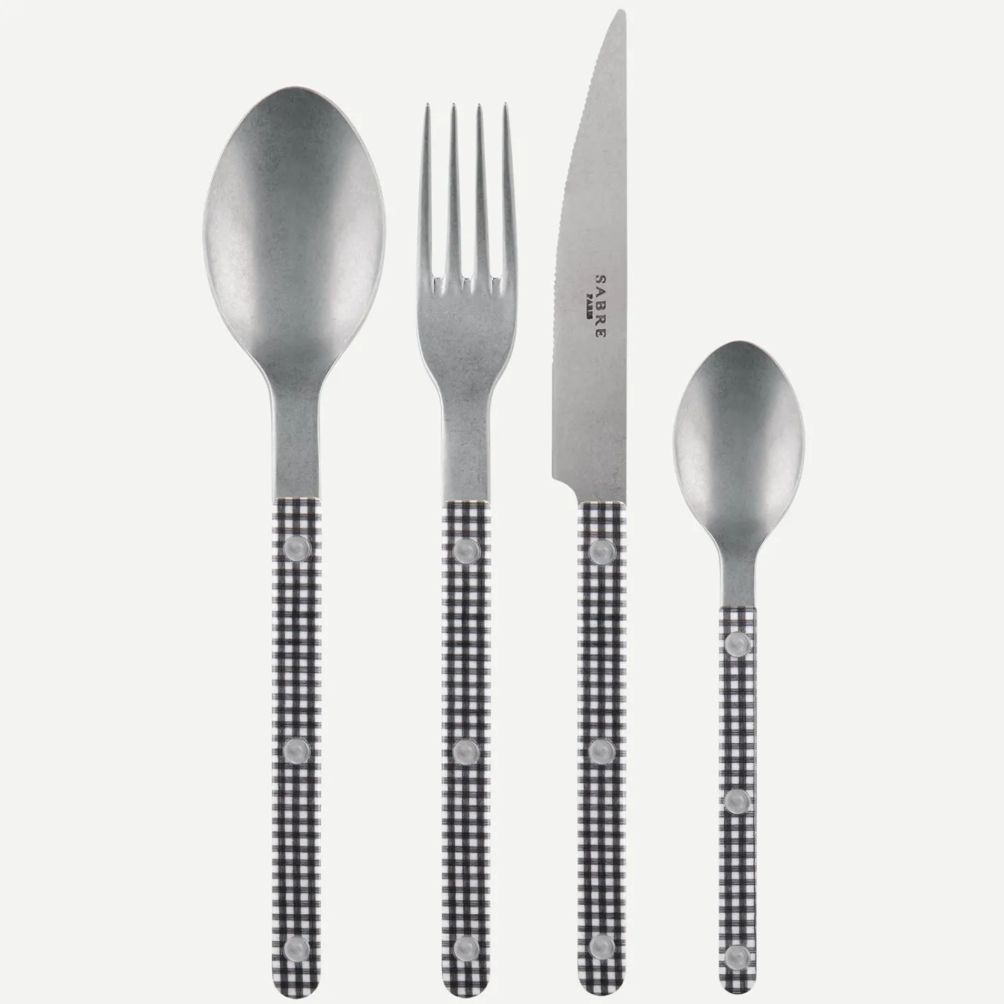 Sabre Paris Bistrot Vintage Gingham, Black | Set Of 4 Pieces