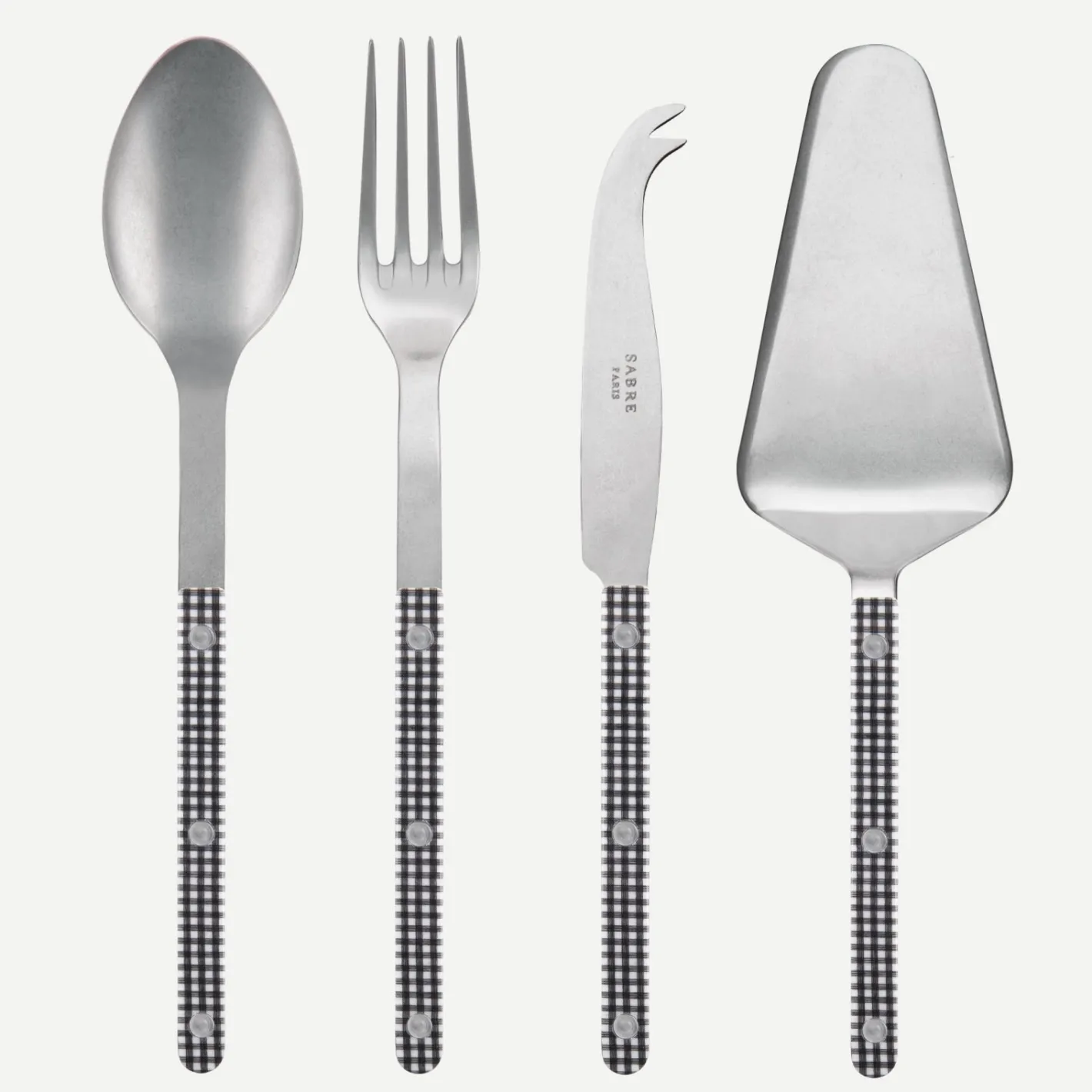 Sabre Paris Bistrot Vintage Gingham, Black | Set Of 4 Must-have Serving Pieces