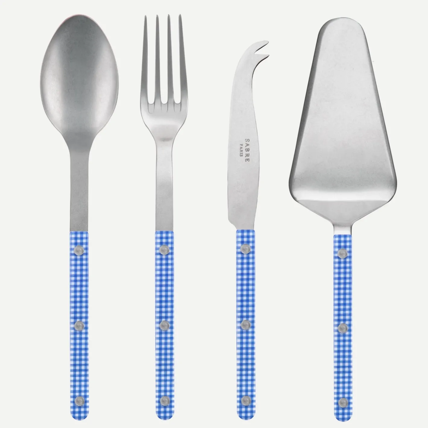 Sabre Paris Bistrot Vintage Gingham, Blue | Set Of 4 Must-have Serving Pieces