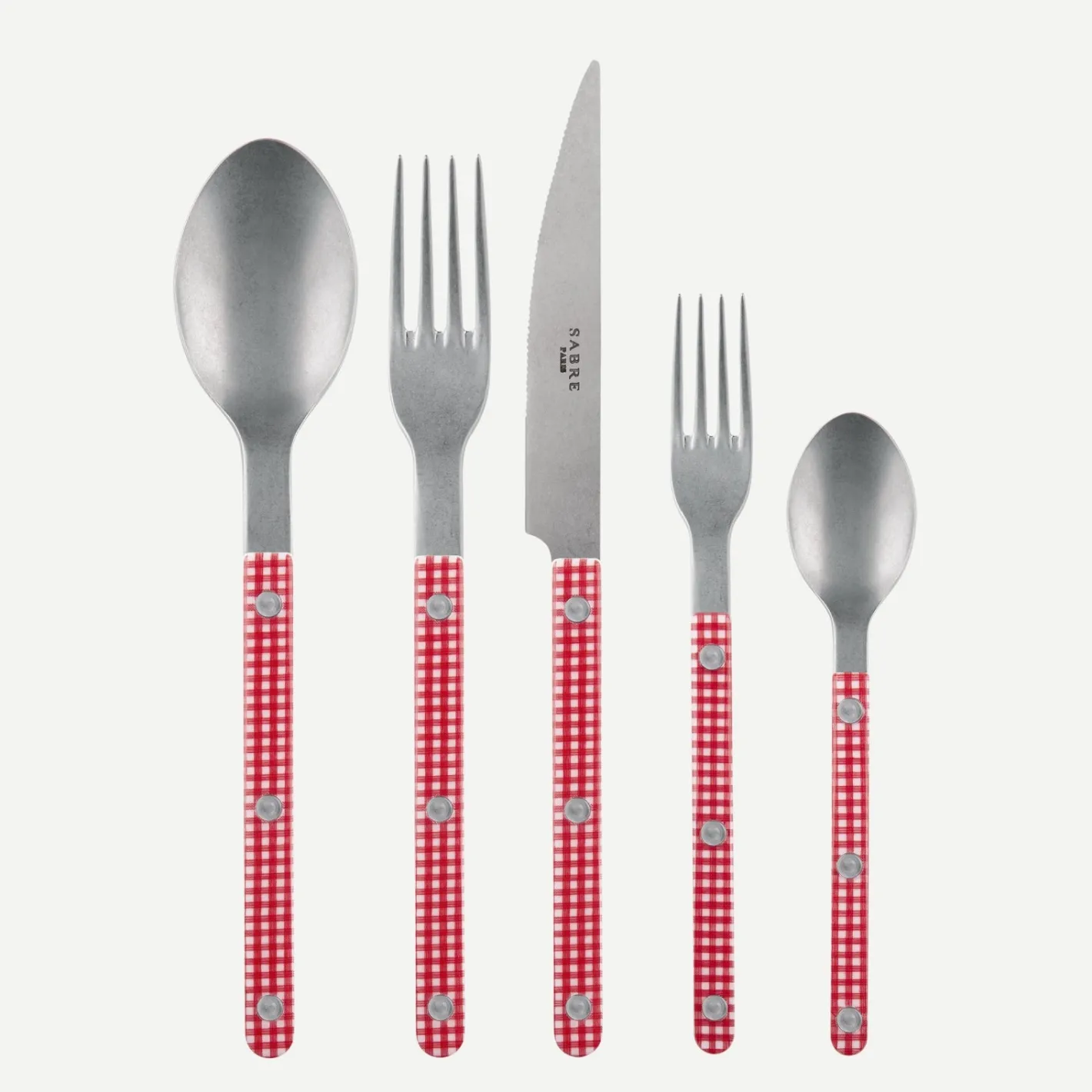Sabre Paris Bistrot Vintage Gingham, Red | 20 Pieces Set
