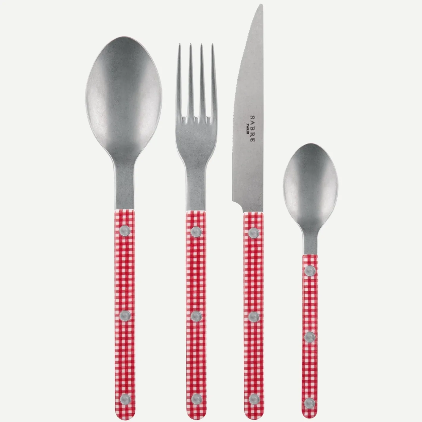 Sabre Paris Bistrot Vintage Gingham, Red | 48 Pieces Set
