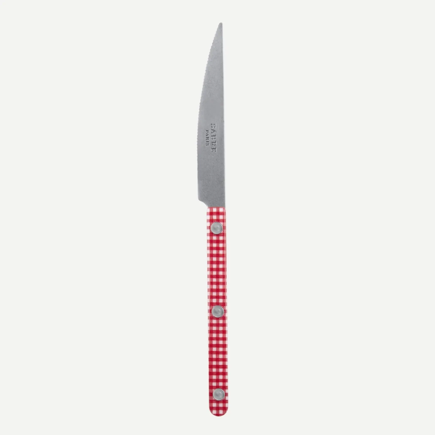 Sabre Paris Bistrot Vintage Gingham, Red | Dessert Knife