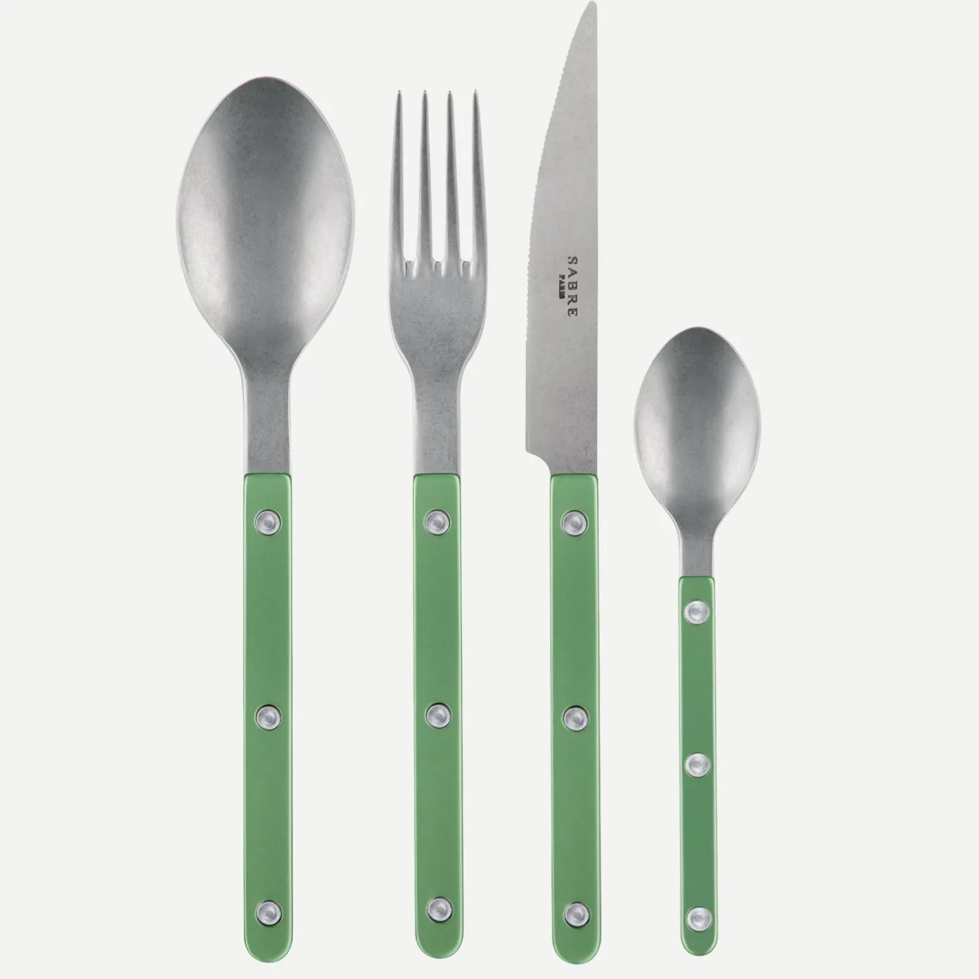 Sabre Paris Bistrot Vintage Pearly, Garden green | Set Of 4 Pieces
