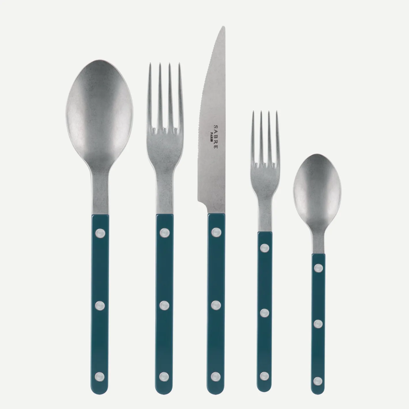 Sabre Paris Bistrot Vintage Solid, Aquamarine | 20 Pieces Set