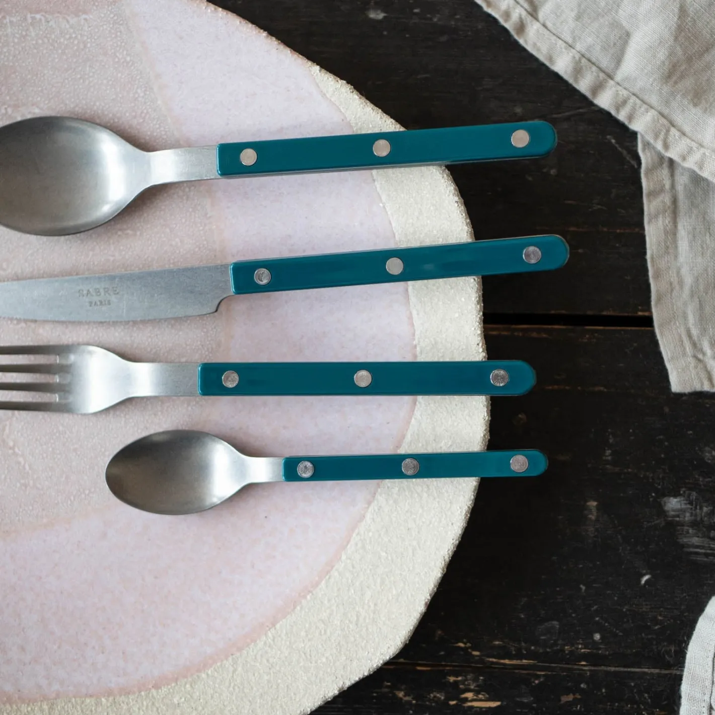 Sabre Paris Bistrot Vintage Solid, Aquamarine | Dinner Fork