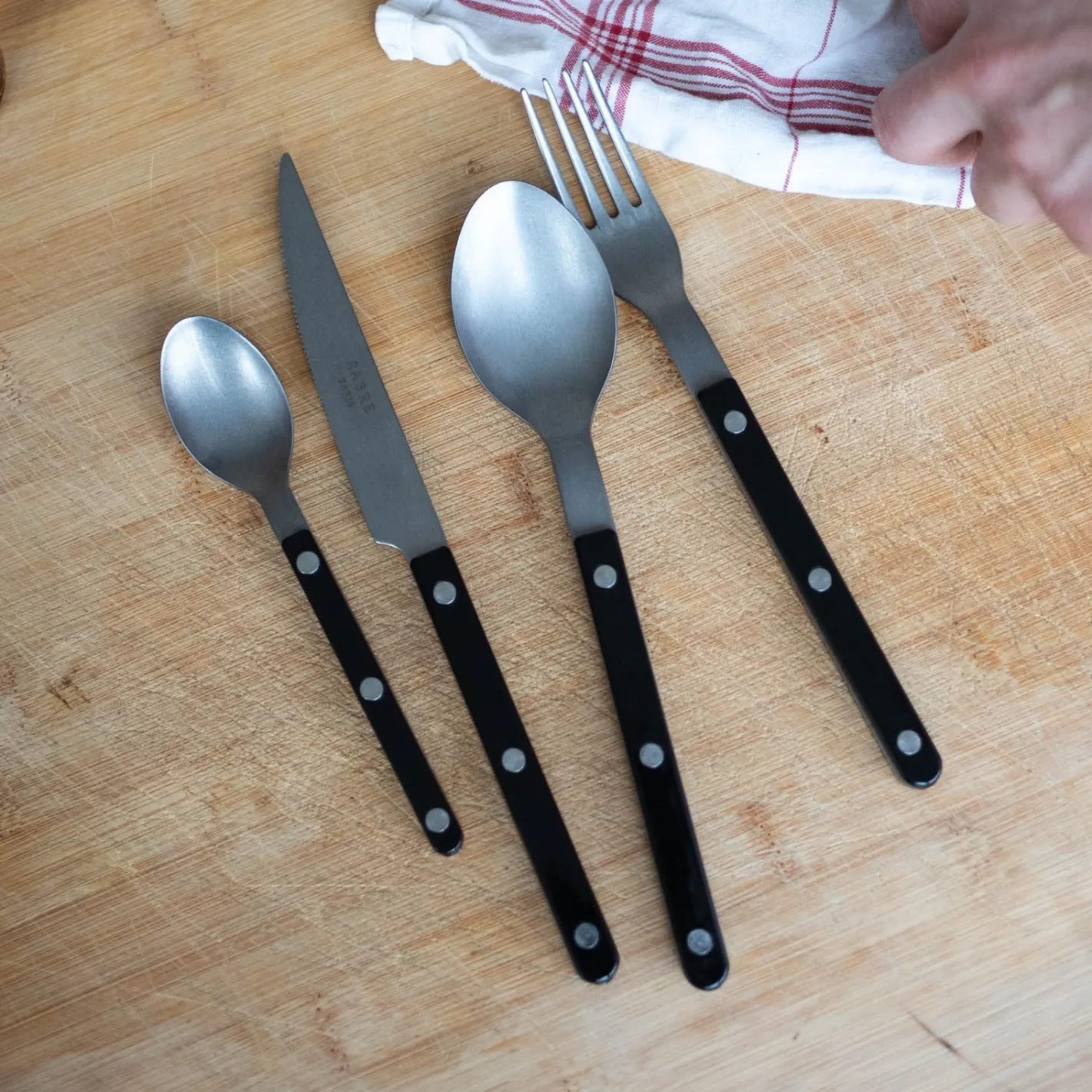 Sabre Paris Bistrot Vintage Solid, Black | Set Of 4 Pieces