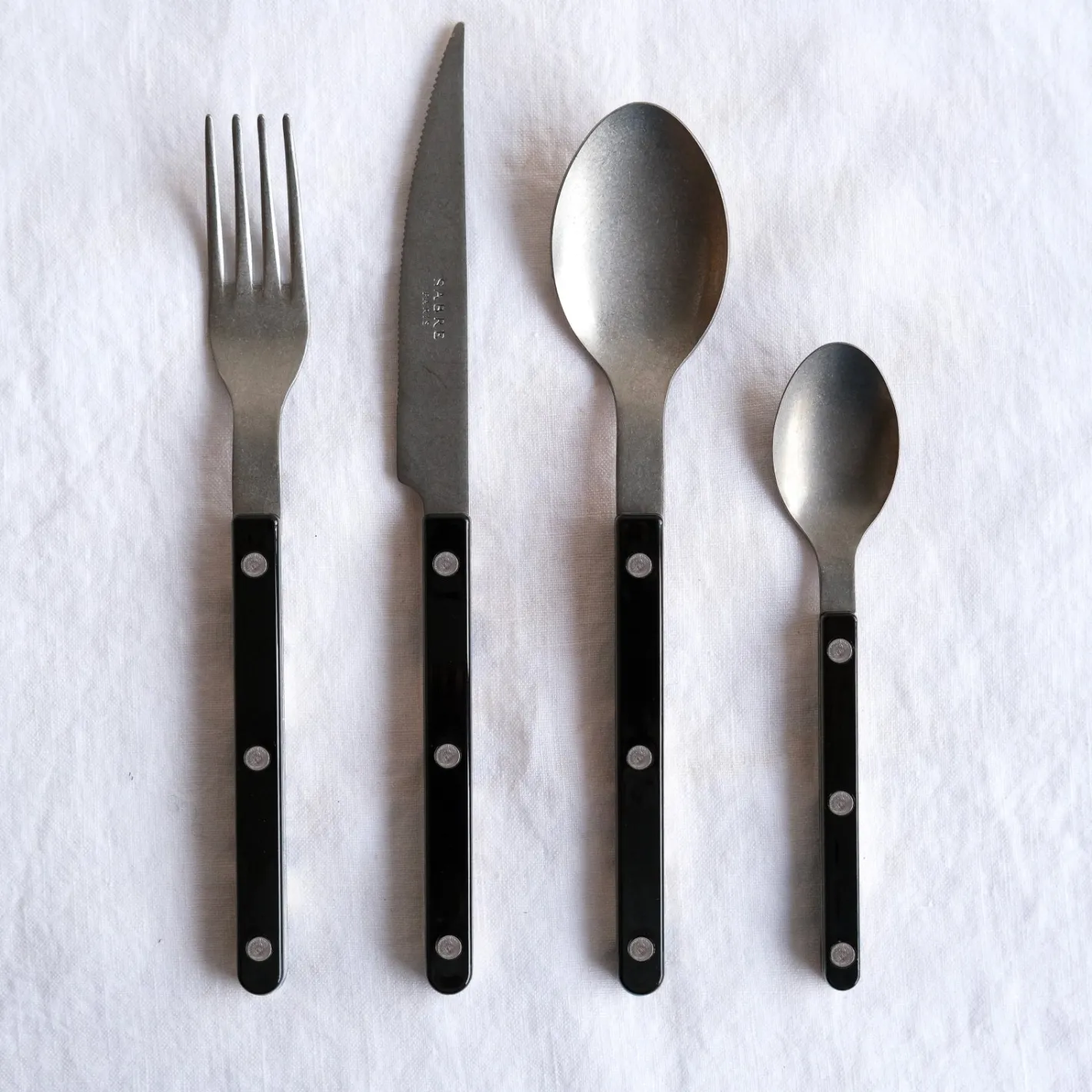 Sabre Paris Bistrot Vintage Solid, Black | Set Of 4 Pieces