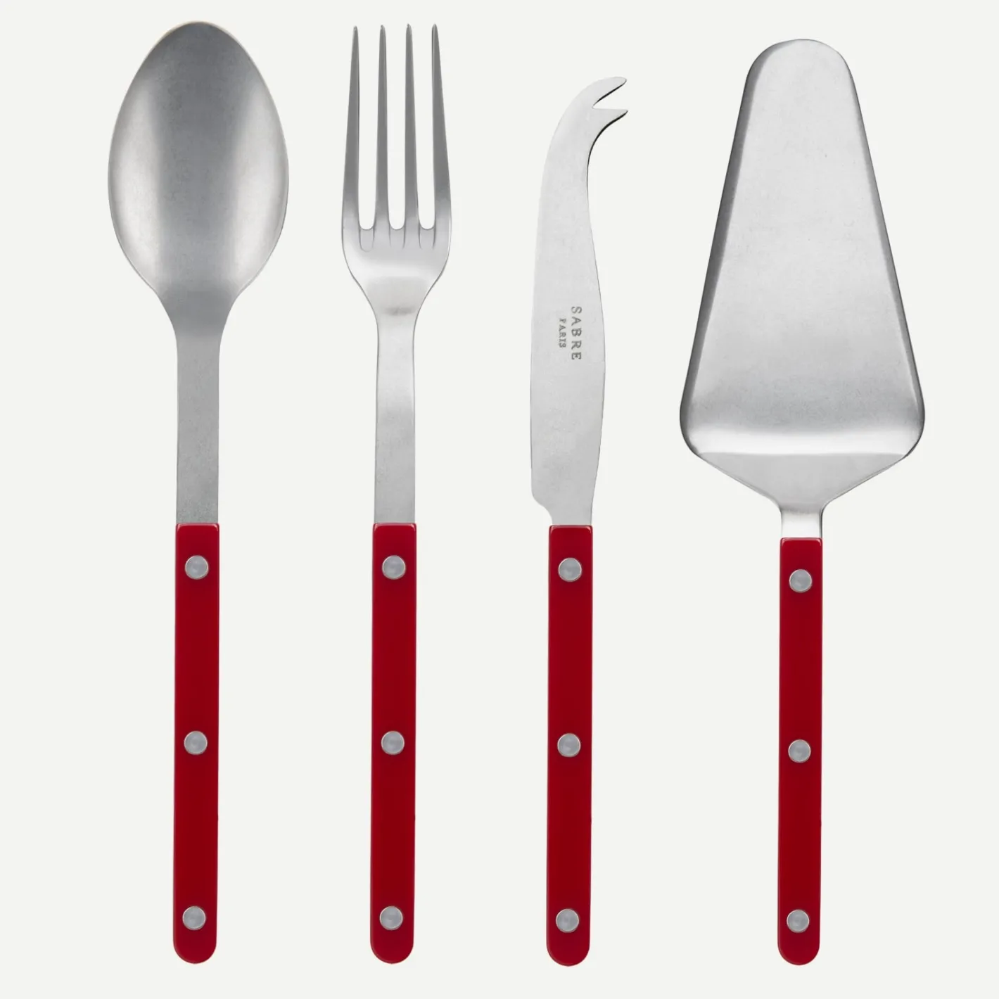 Sabre Paris Bistrot Vintage Solid, Burgundy | Set Of 4 Must-have Serving Pieces