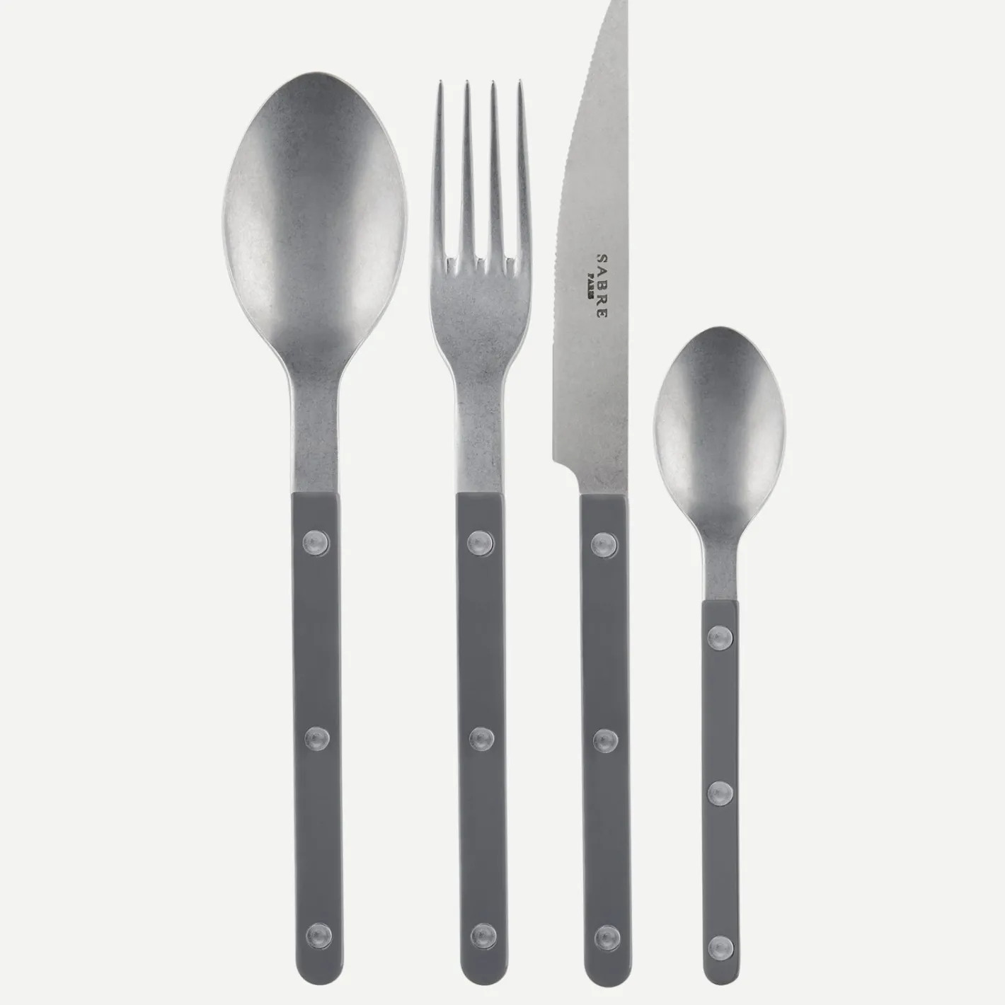 Sabre Paris Bistrot Vintage Solid, Dark grey | 48 Pieces Set