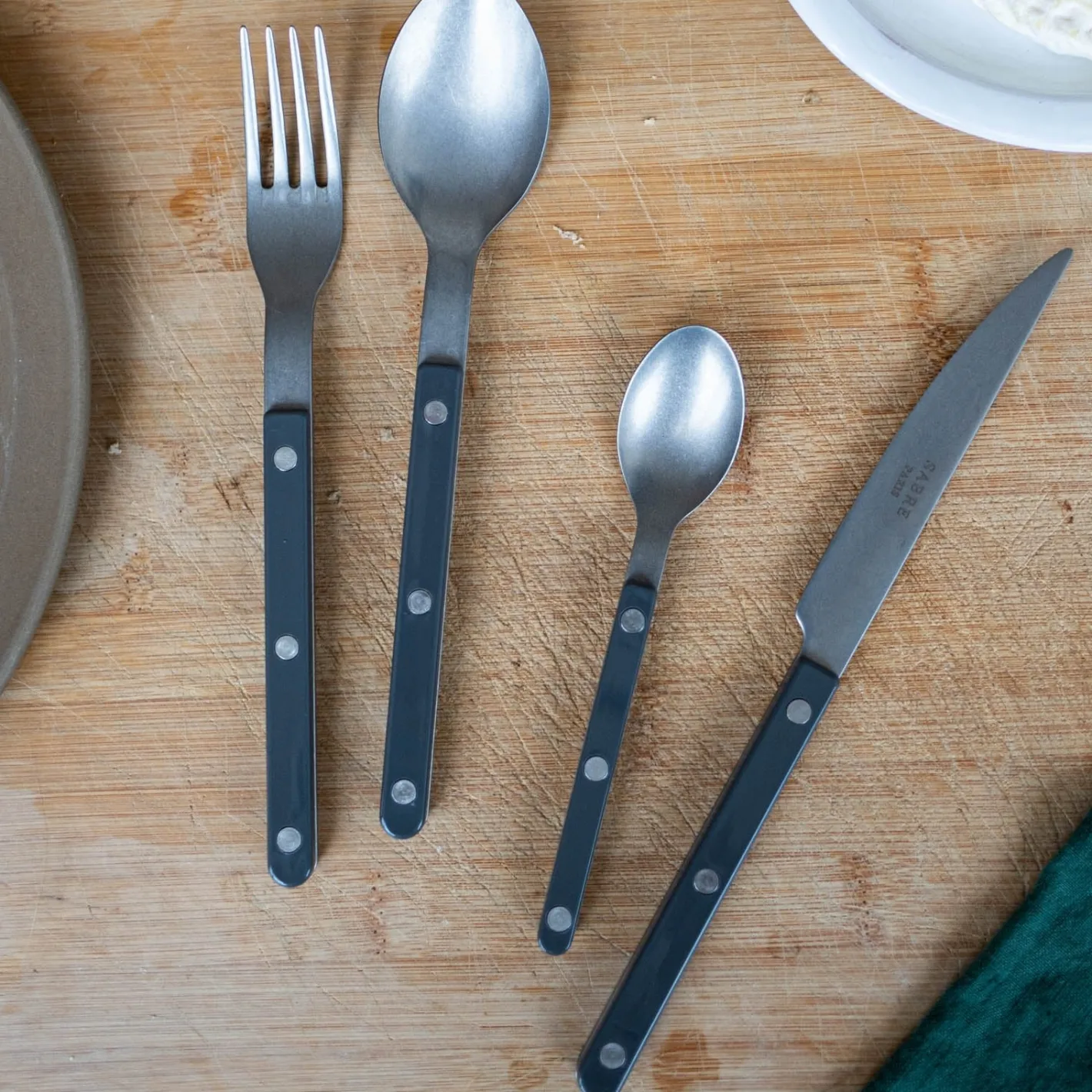 Sabre Paris Bistrot Vintage Solid, Dark grey | 48 Pieces Set