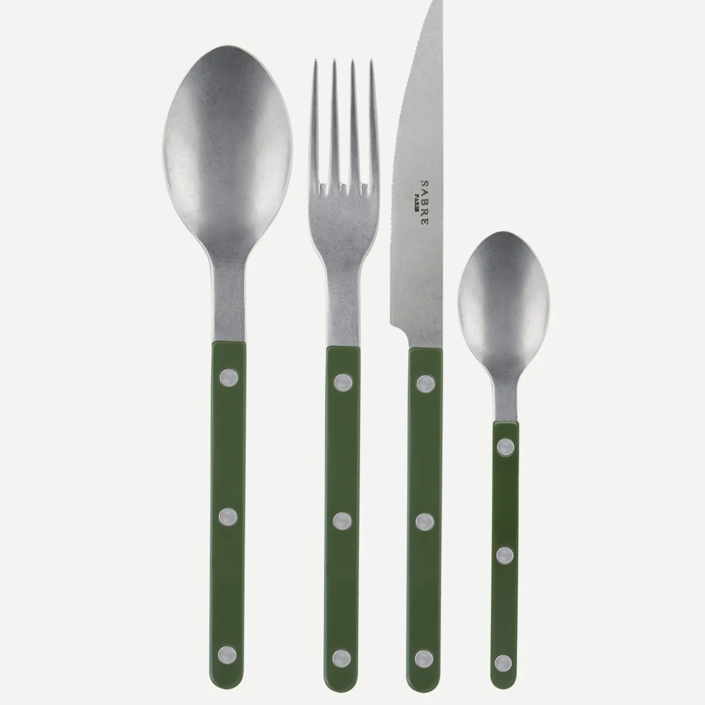 Sabre Paris Bistrot Vintage Solid, Green | 48 Pieces Set