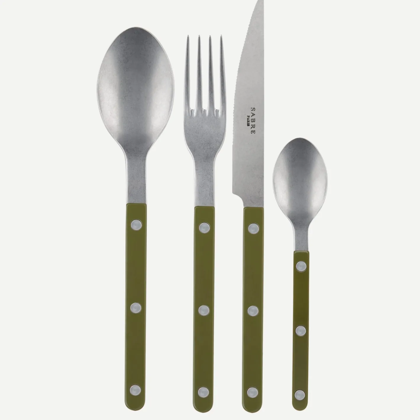 Sabre Paris Bistrot Vintage Solid, Green fern | Set Of 4 Pieces
