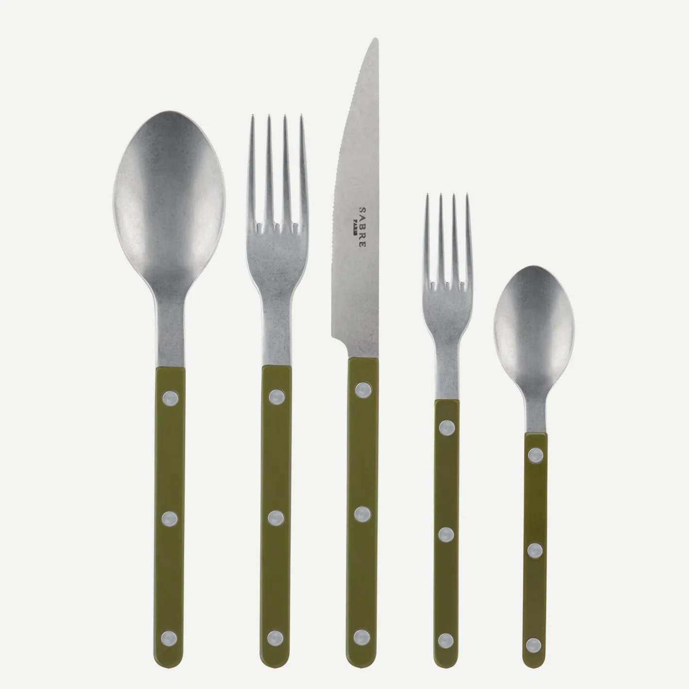 Sabre Paris Bistrot Vintage Solid, Green fern | 20 Pieces Set
