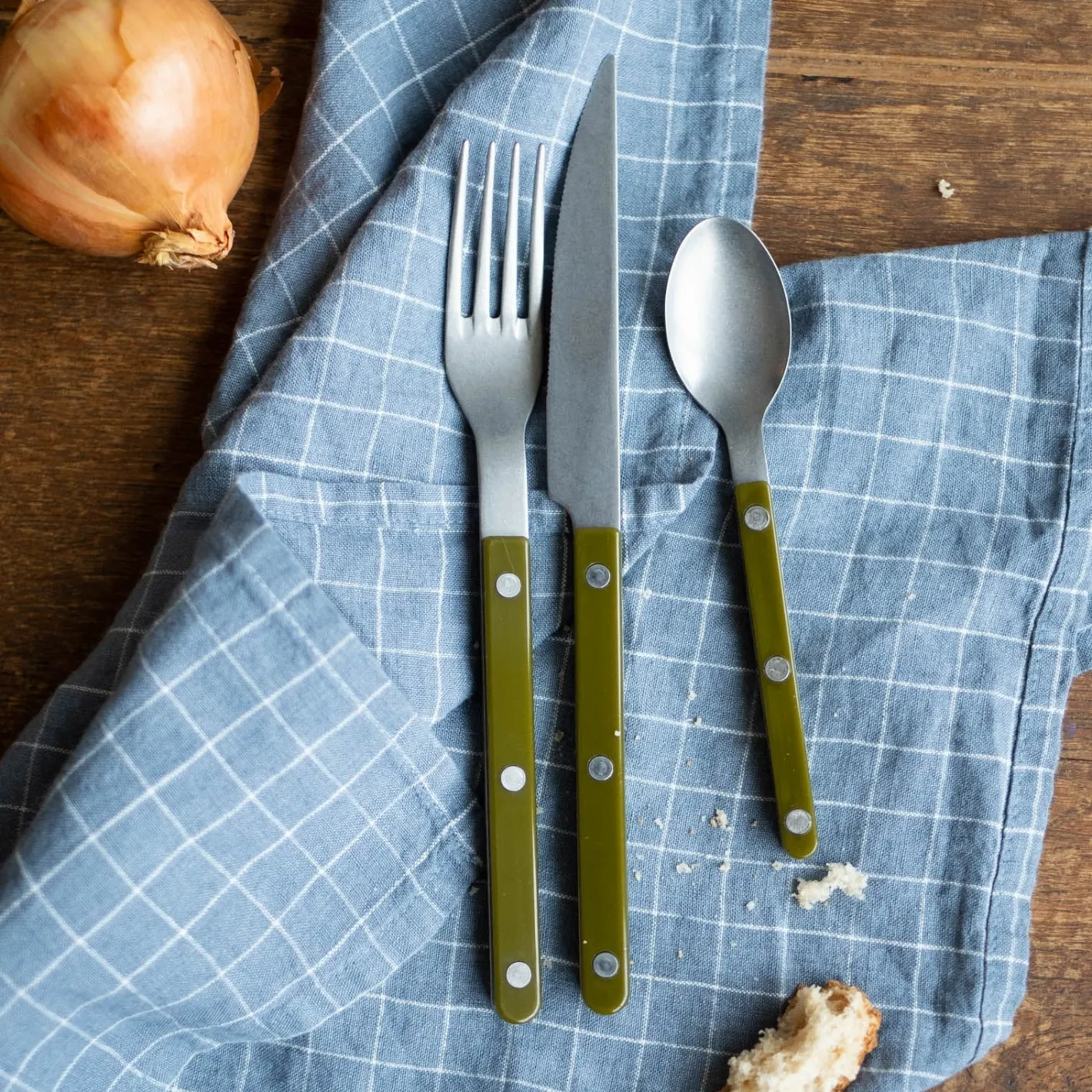 Sabre Paris Bistrot Vintage Solid, Green fern | 48 Pieces Set