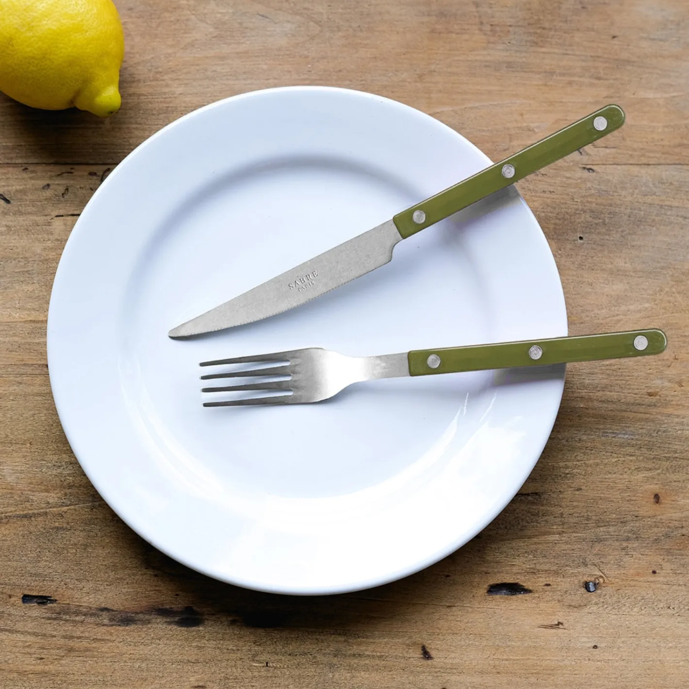 Sabre Paris Bistrot Vintage Solid, Green fern | Set Of 4 Pieces