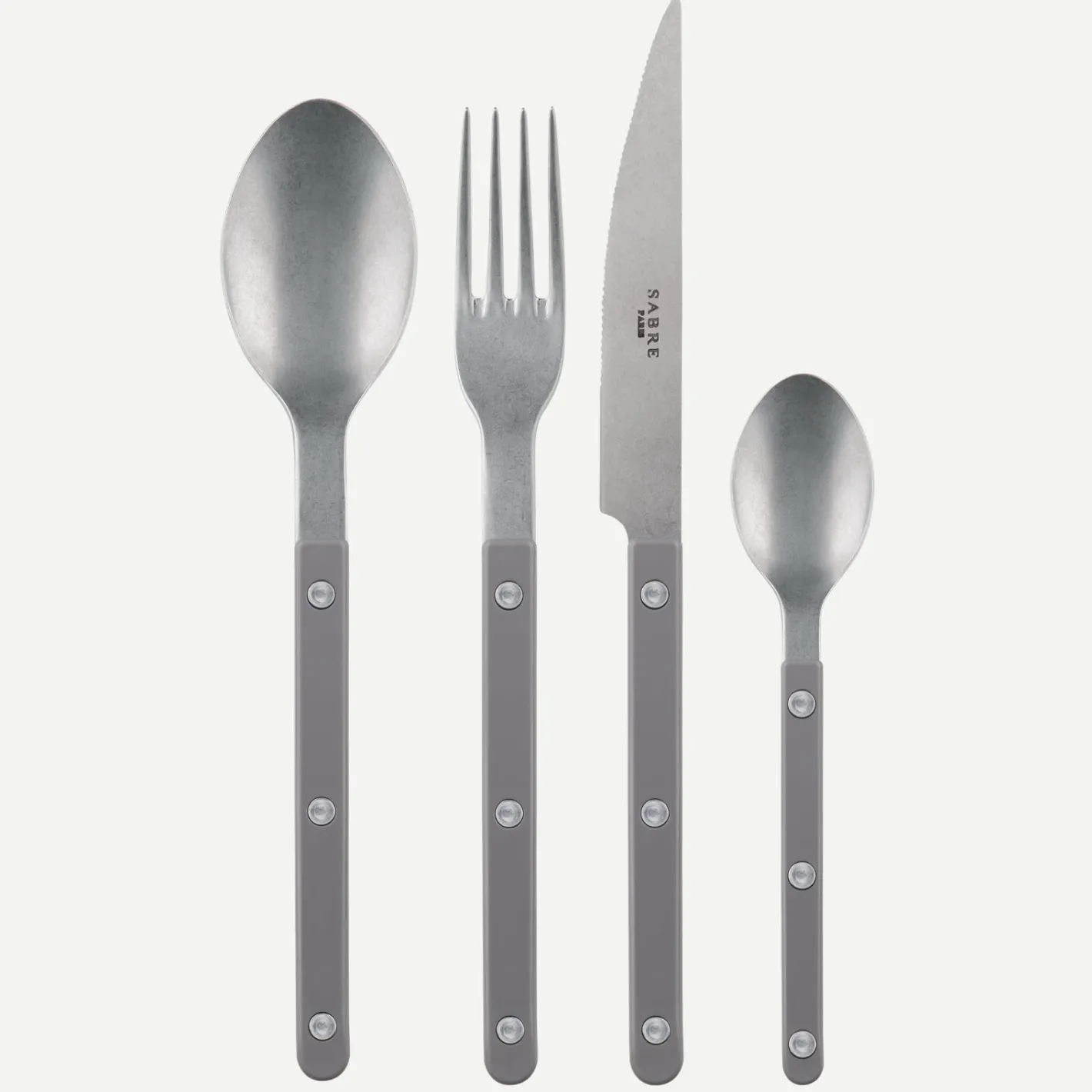 Sabre Paris Bistrot Vintage Solid, Grey | 48 Pieces Set