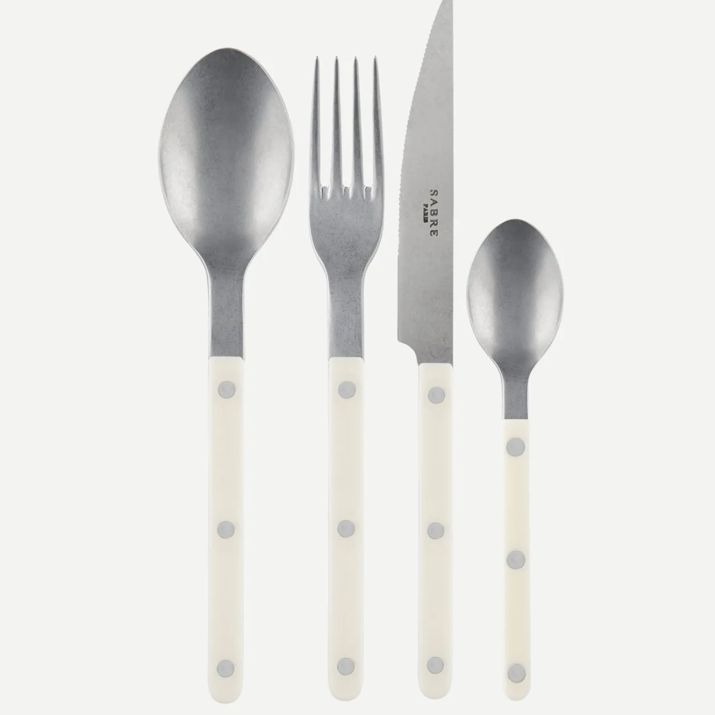 Sabre Paris Bistrot Vintage Solid, Ivory | Set Of 4 Pieces