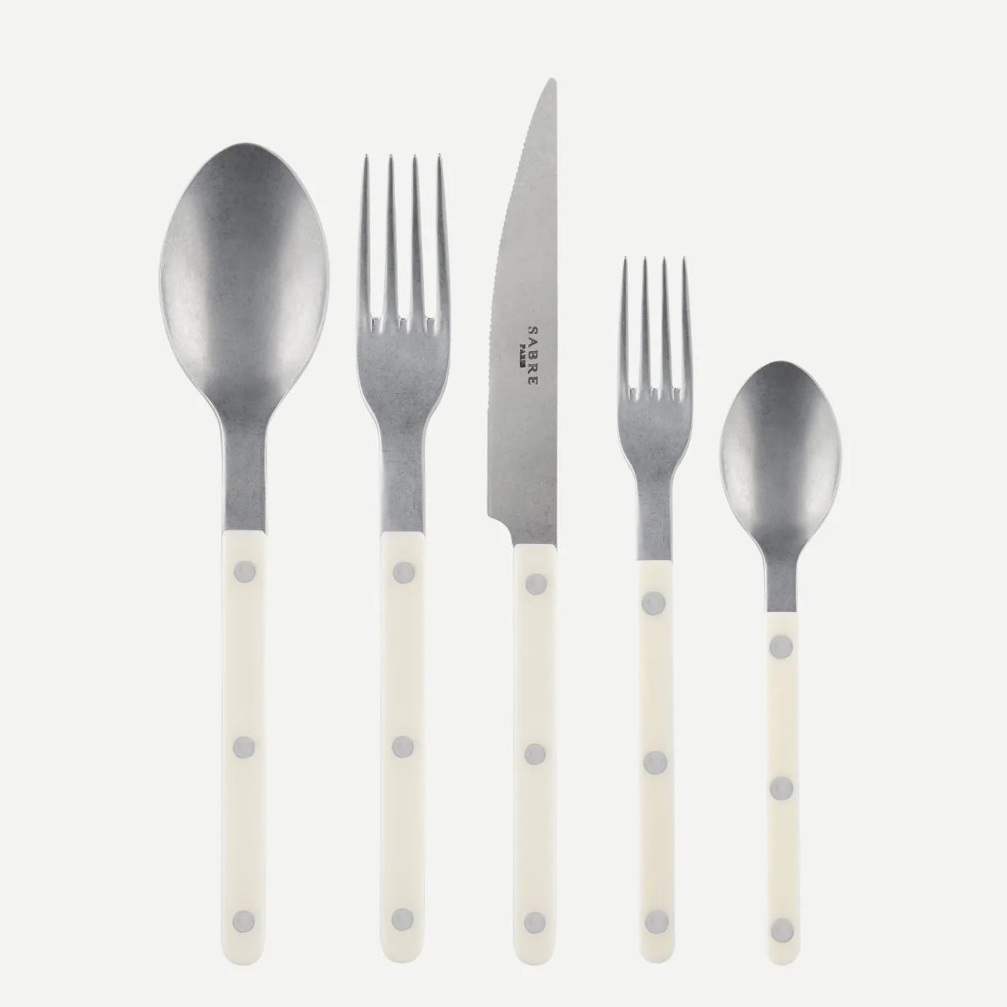 Sabre Paris Bistrot Vintage Solid, Ivory | 20 Pieces Set