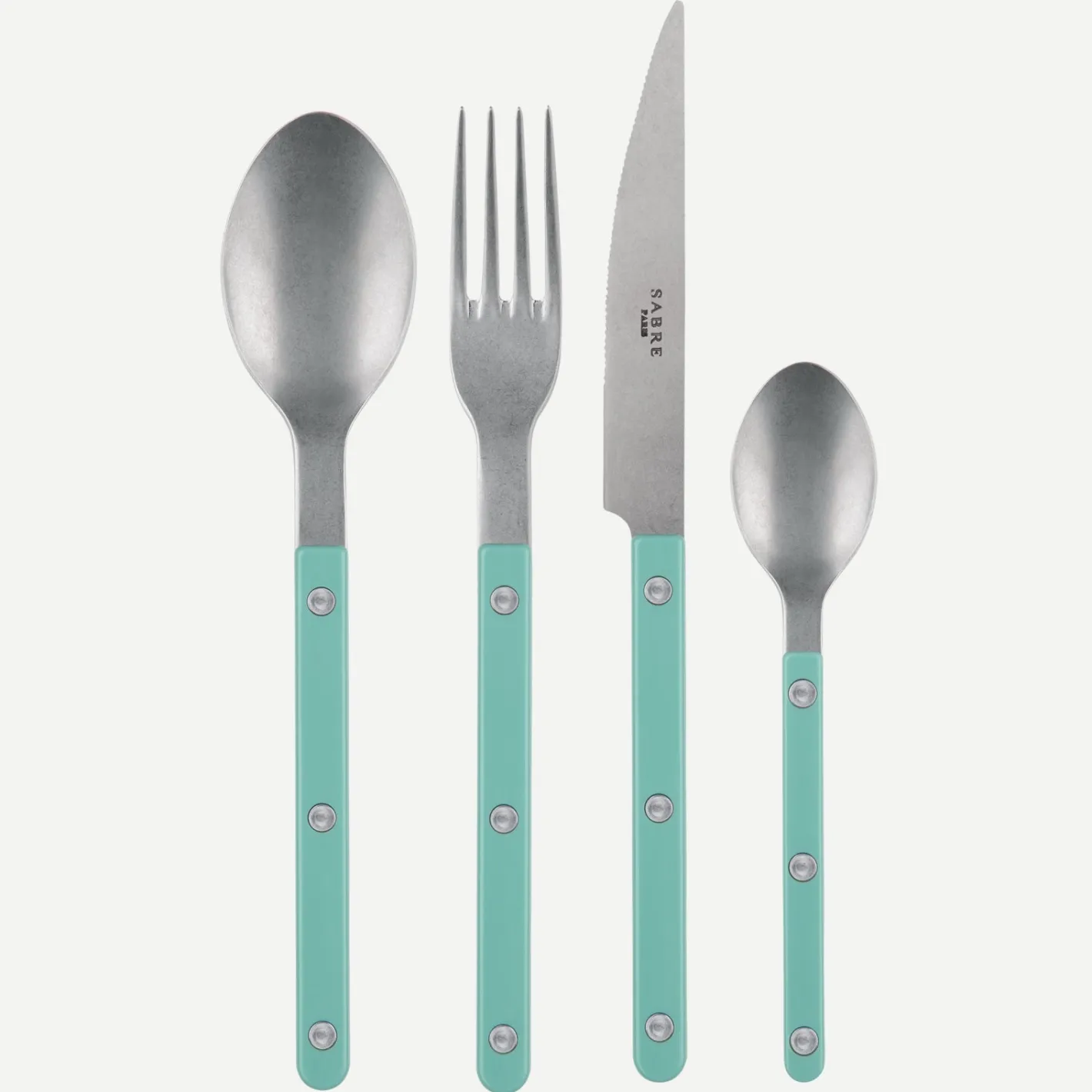Sabre Paris Bistrot Vintage Solid, Pastel green | 48 Pieces Set