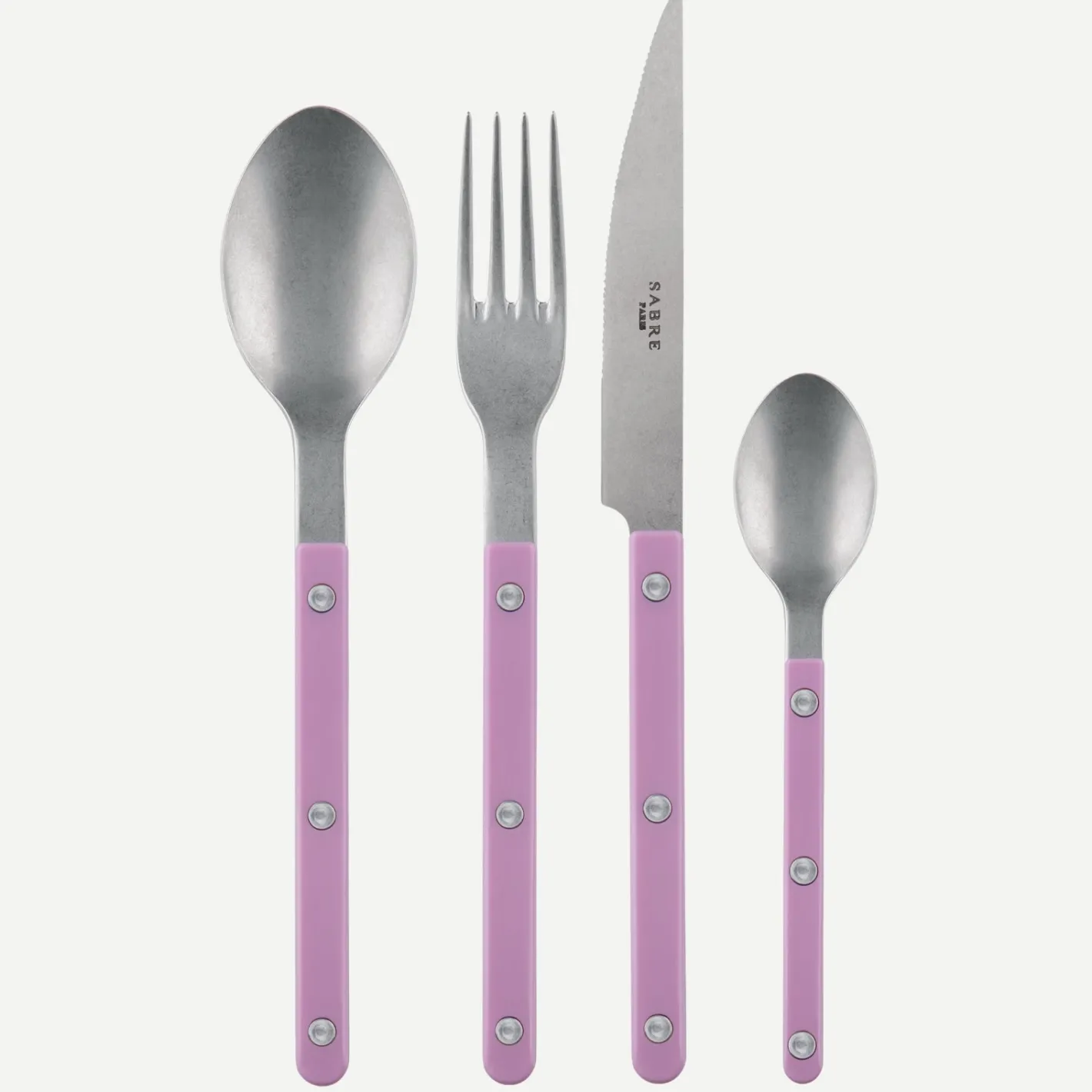 Sabre Paris Bistrot Vintage Solid, Pink | 48 Pieces Set