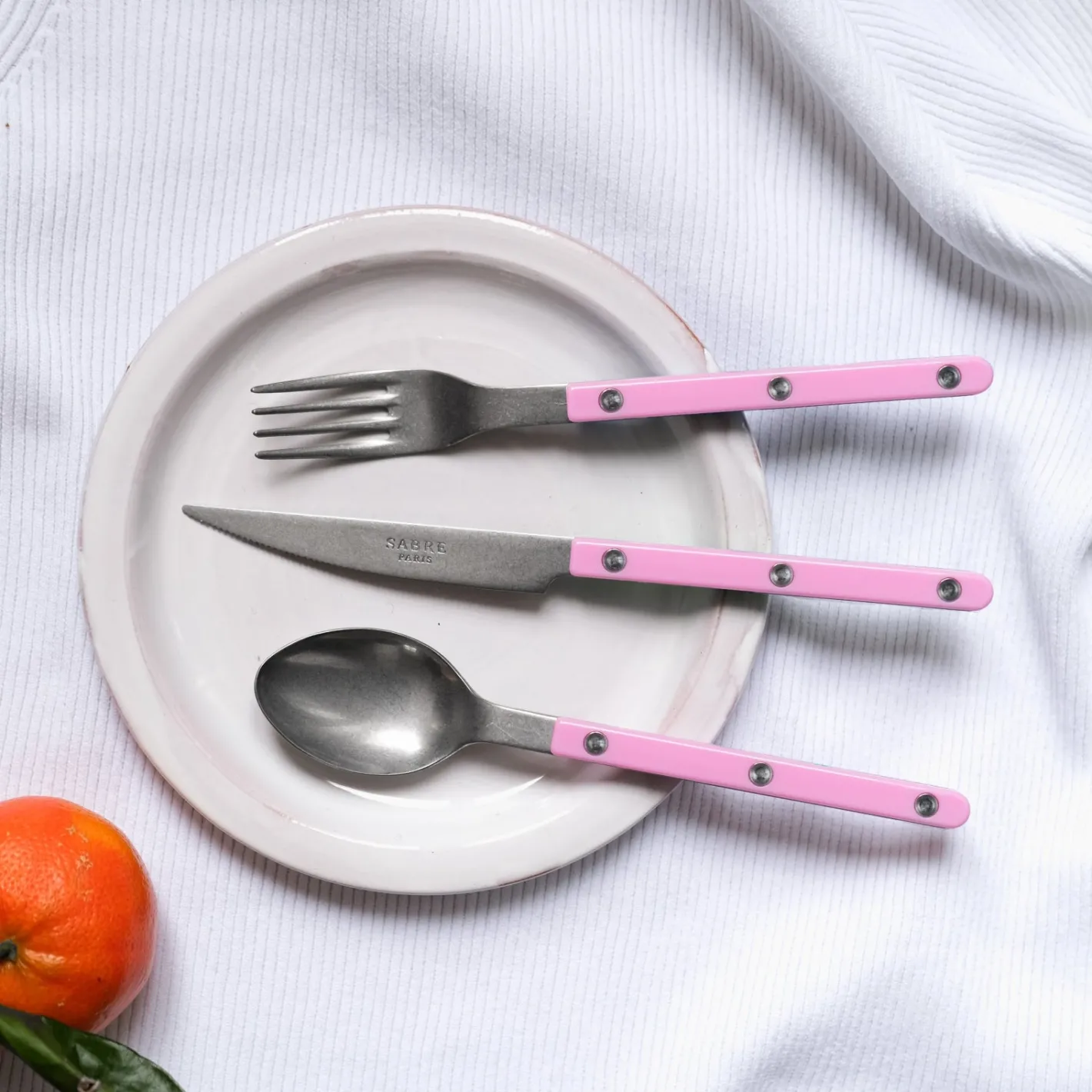 Sabre Paris Bistrot Vintage Solid, Pink | Dessert Knife