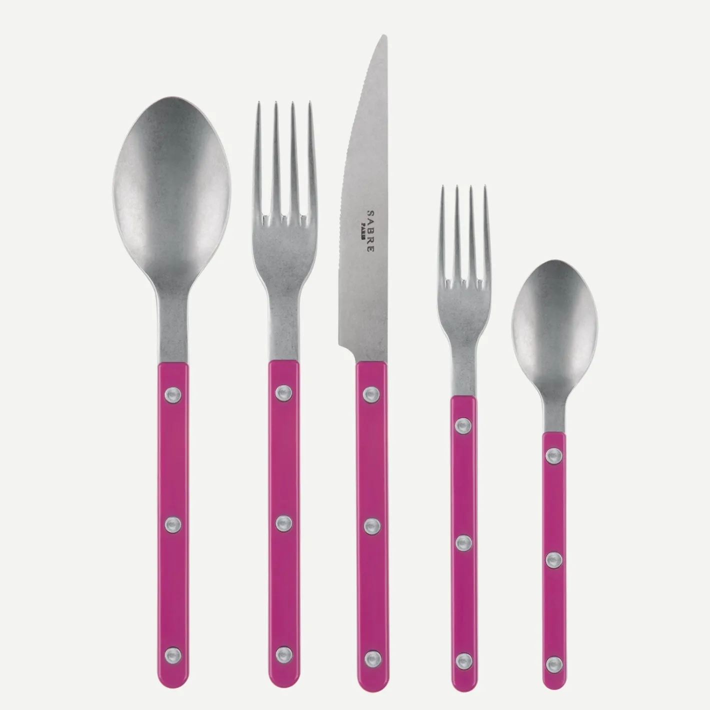 Sabre Paris Bistrot Vintage Solid, Raspberry | 20 Pieces Set