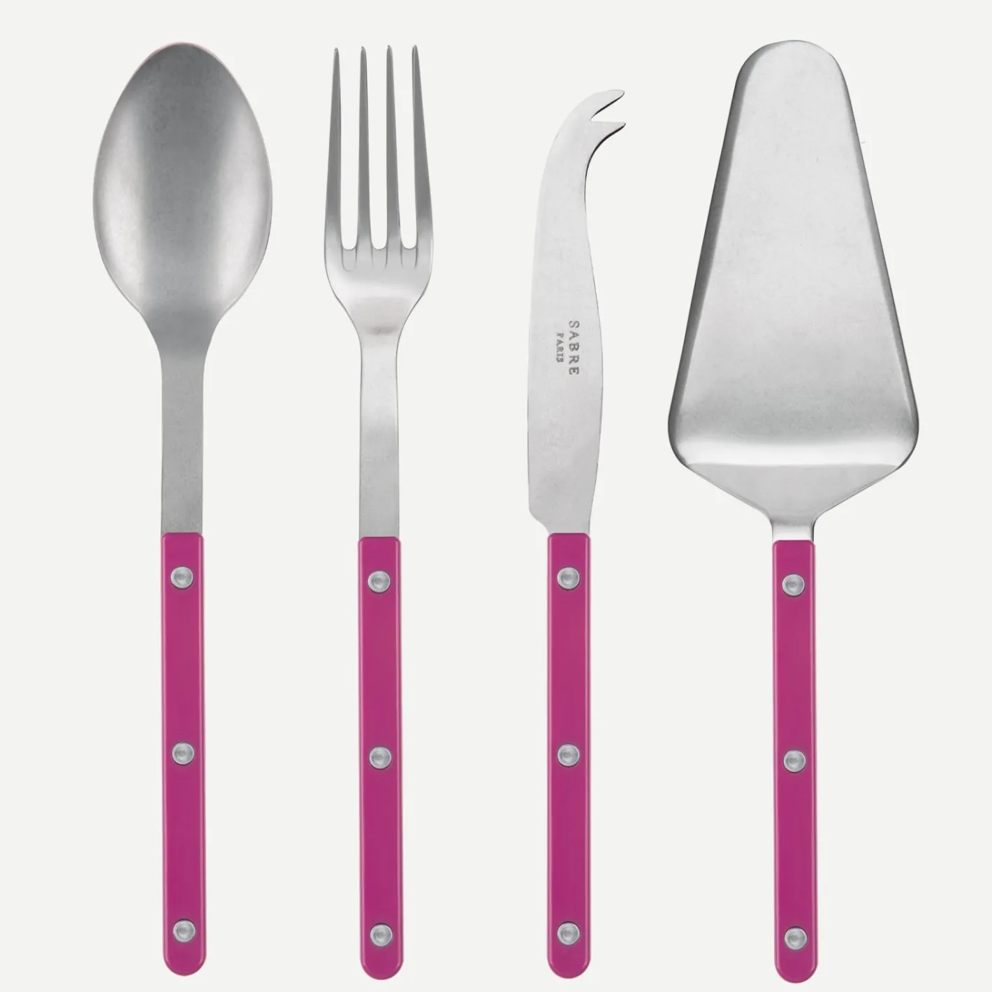 Sabre Paris Bistrot Vintage Solid, Raspberry | Set Of 4 Must-have Serving Pieces