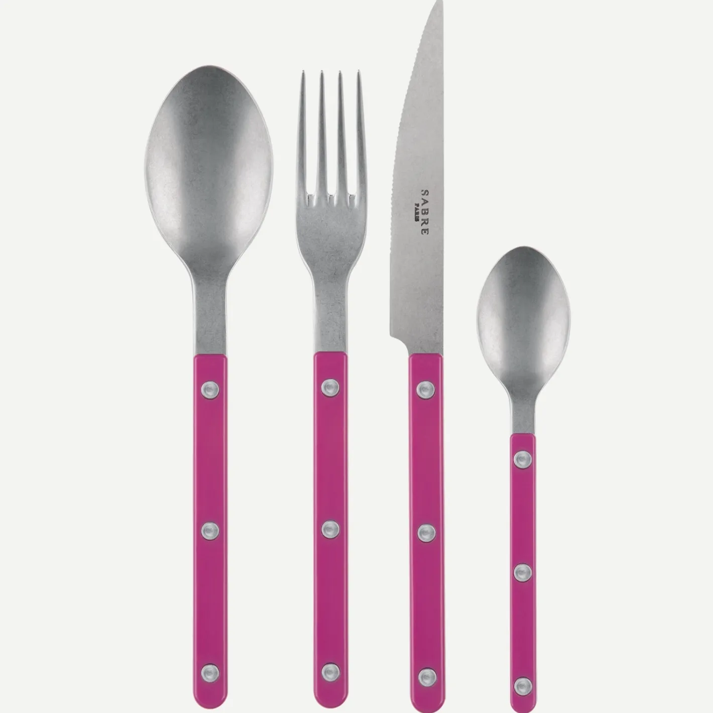 Sabre Paris Bistrot Vintage Solid, Raspberry | 48 Pieces Set