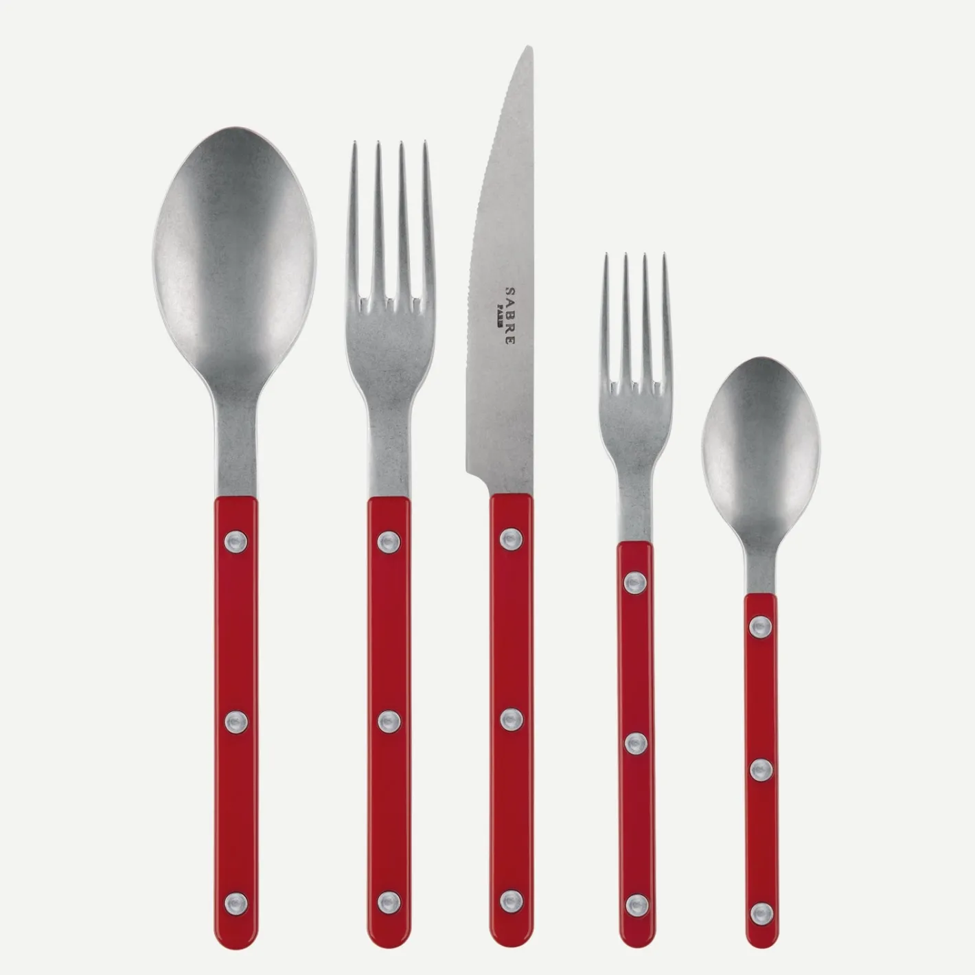 Sabre Paris Bistrot Vintage Solid, Red | 20 Pieces Set