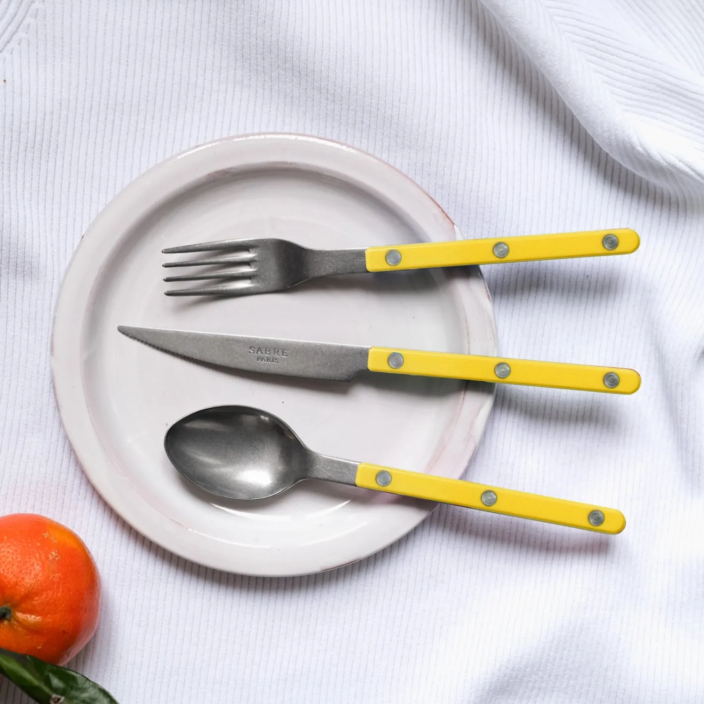 Sabre Paris Bistrot Vintage Solid, Yellow | Dessert Knife