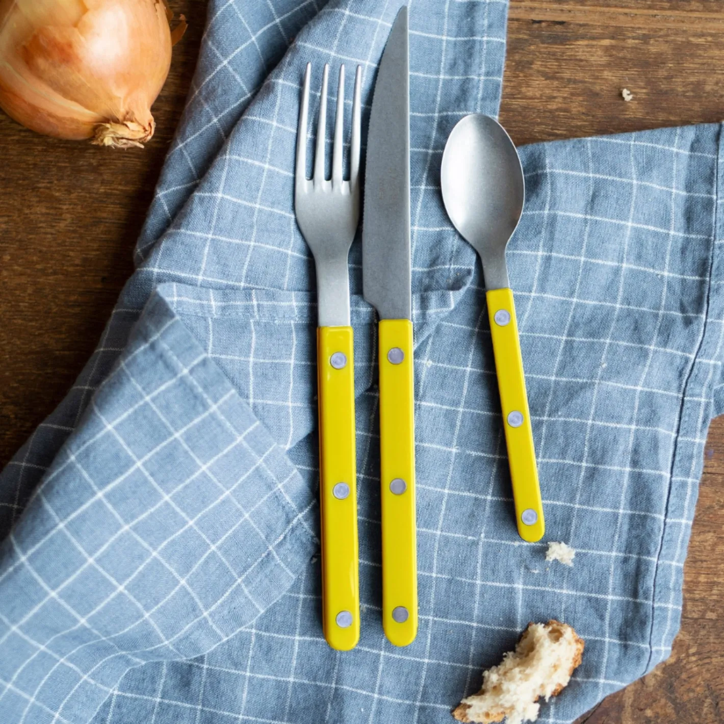 Sabre Paris Bistrot Vintage Solid, Yellow | Dinner Fork