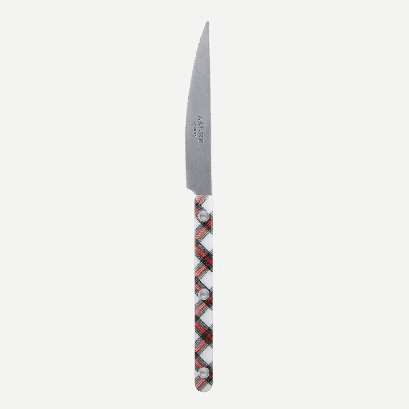 Sabre Paris Bistrot Vintage Tartan, White | Dessert Knife